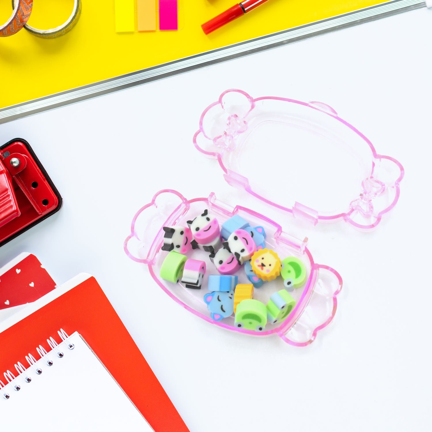 Cute School Eraser Set Cute Eraser Multi Design Rubber Erasers  (15 pc In1 Set)