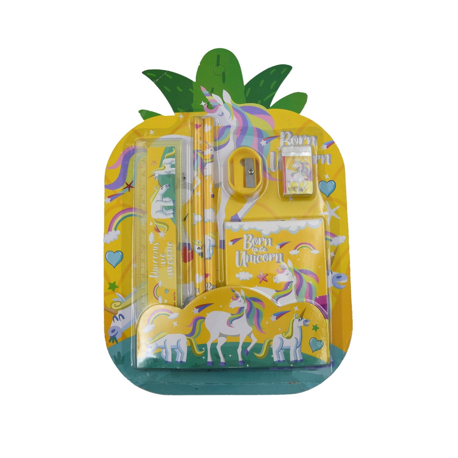 Stationery Set for School & Office with Pencil & Ruler (Gift, 6 Pc)