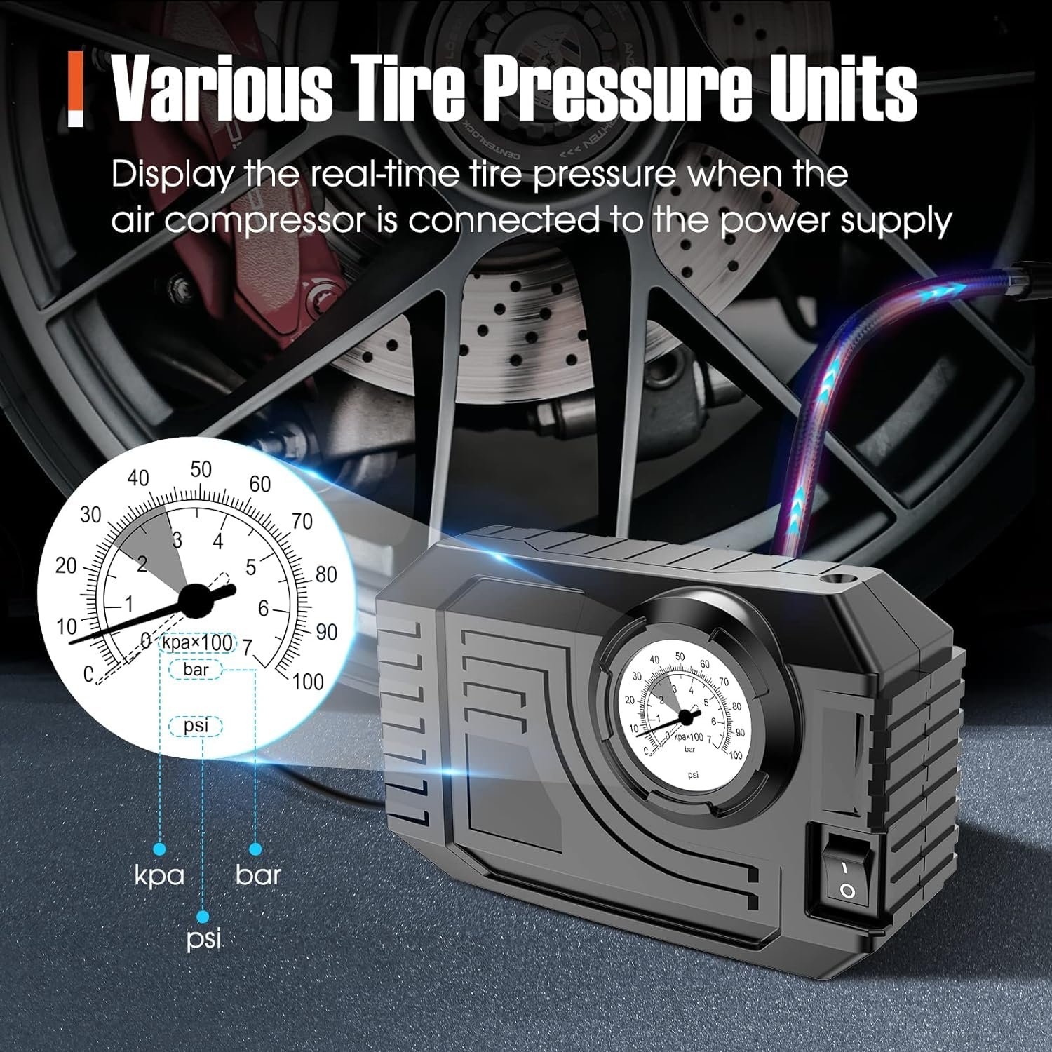 Tire Inflator Portable Air Compressor 12V Small Air Pump for Car Tires Bicycle Bike