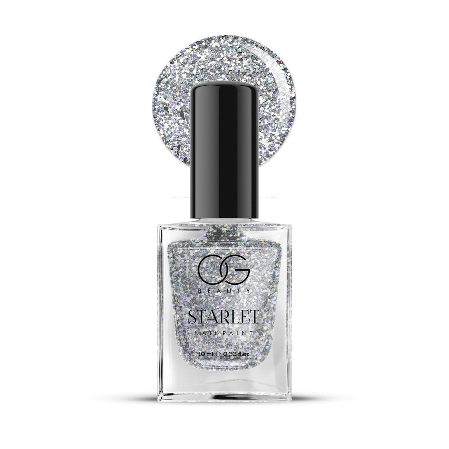 OG Beauty Silver Moonlight Starlet Glitter Nail Paint (10 ML / 1 Pc)