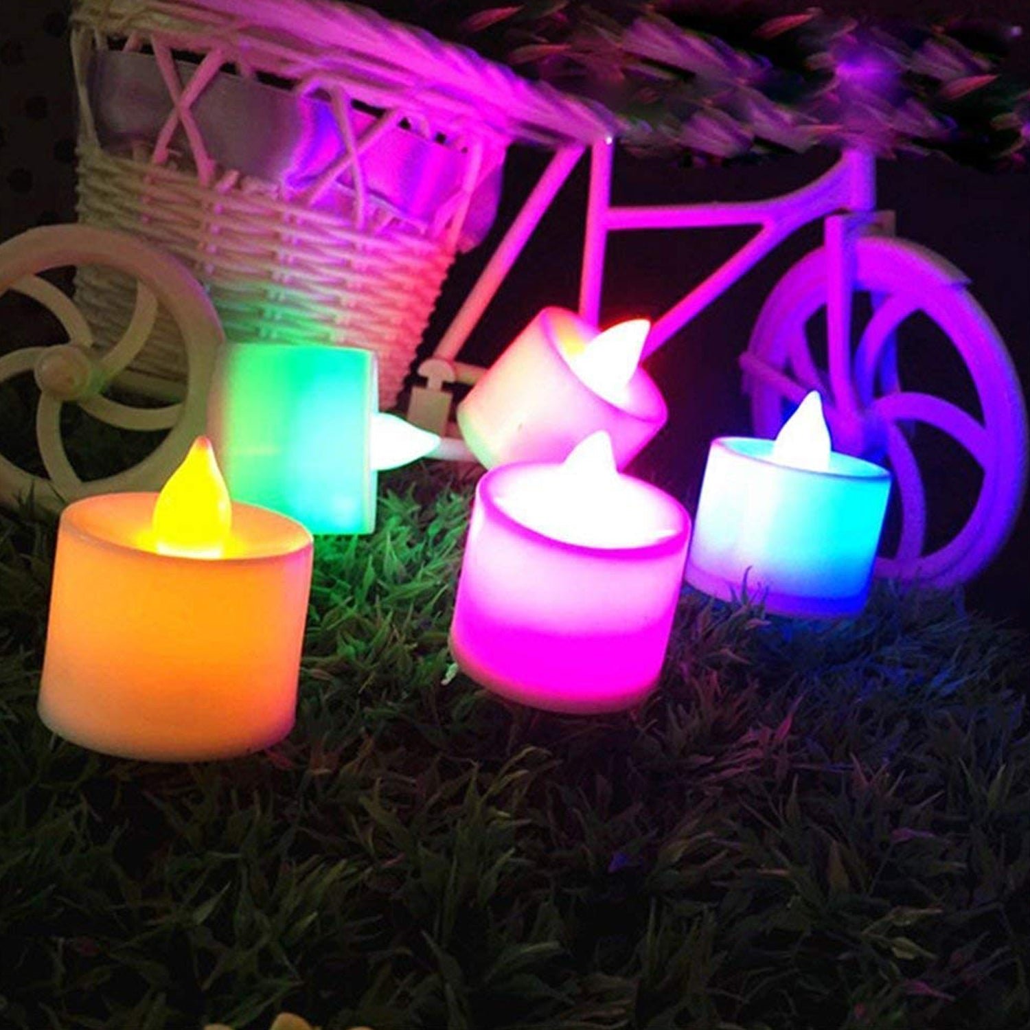 Multicolor LED Tealights Candles (24 Pack): Festive Decorations, Diwali