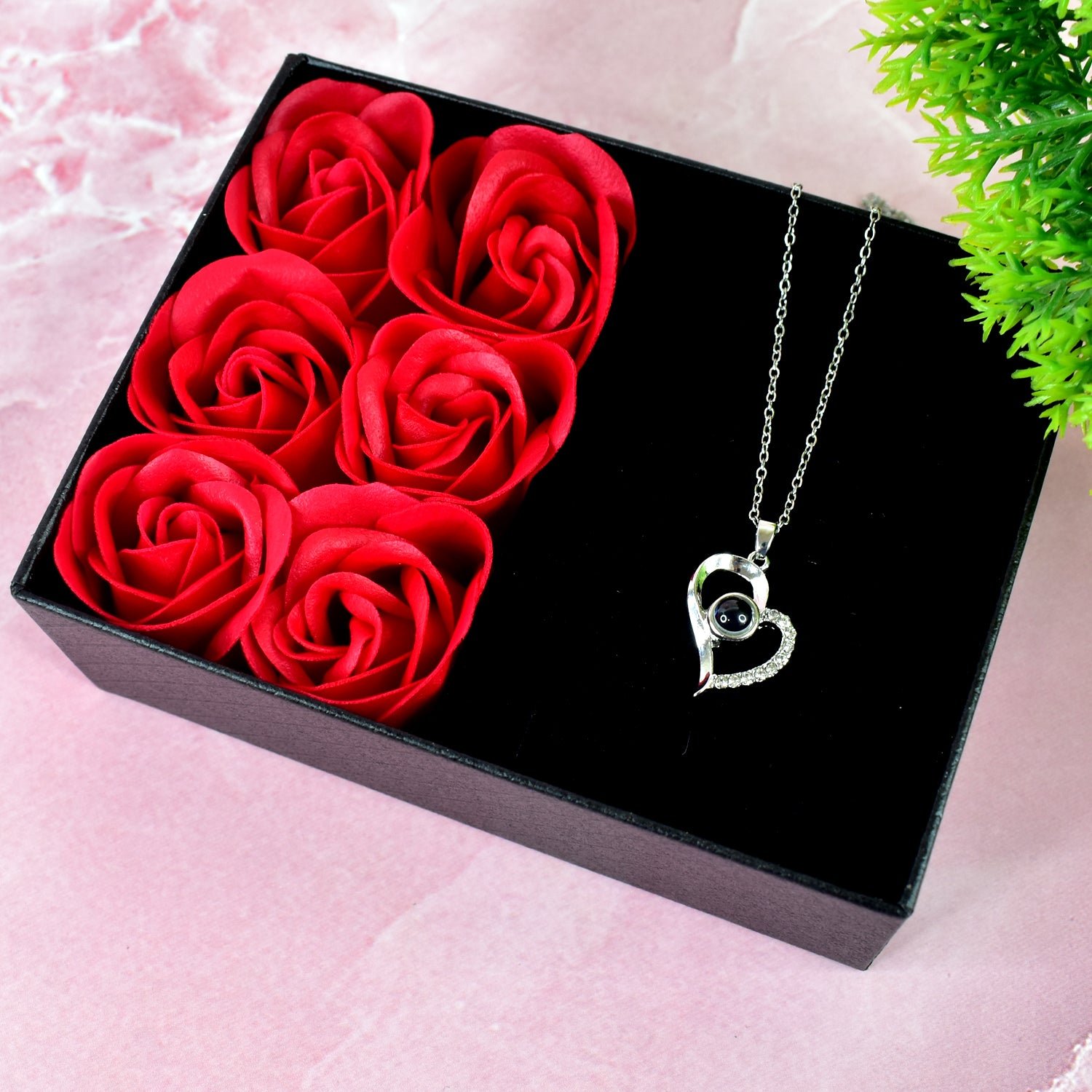 Rose Flower Gift Box, Handmade Eternal Rose I Love You Necklace, Valentine's Day