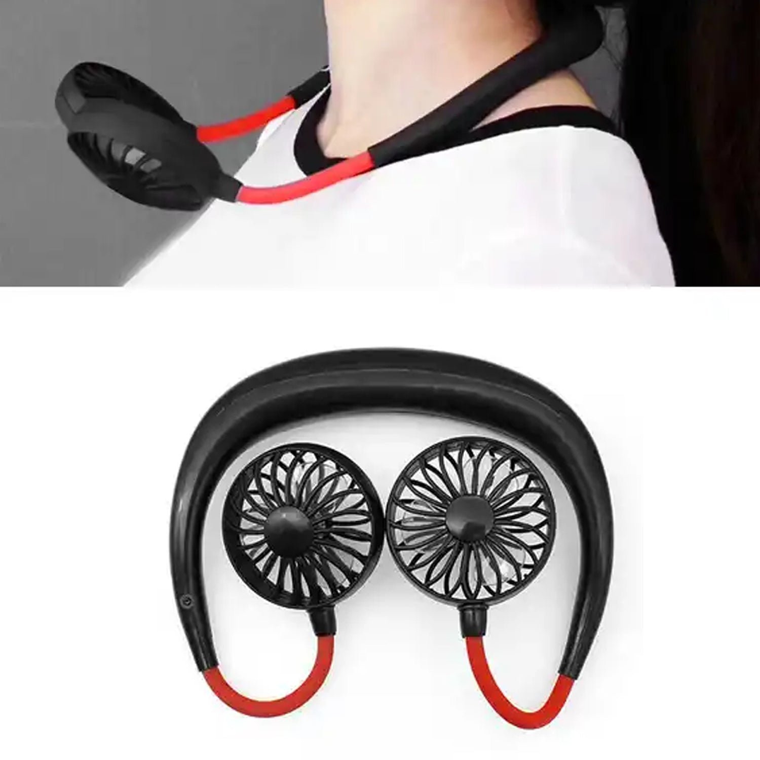 Portable USB Rechargeable Neck Fan – Hands-Free Cooling Fan
