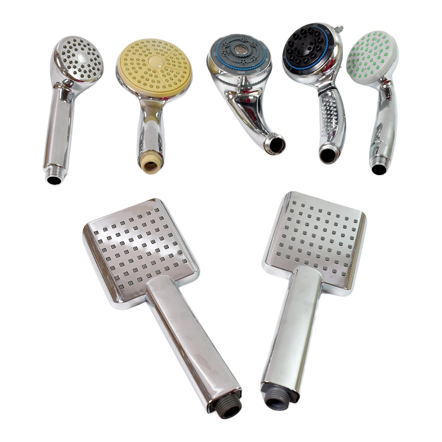 Plastic High Pressure Handheld Shower Head (1 Pc / Mix Design & Size)
