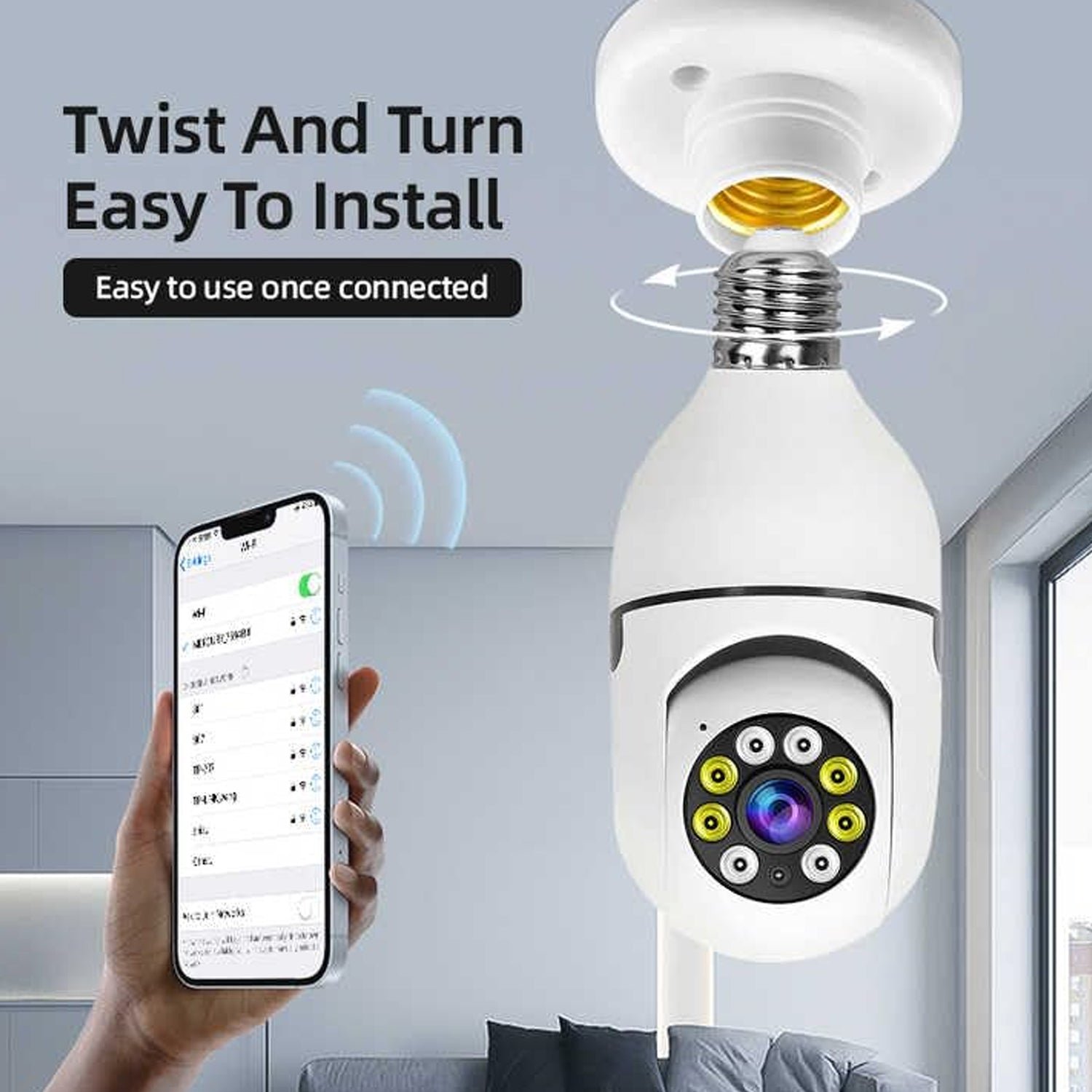 V380 Pro Fisheye 360 Degree Panoramic Wireless WiFi IP CCTV Security (Pack of 1)