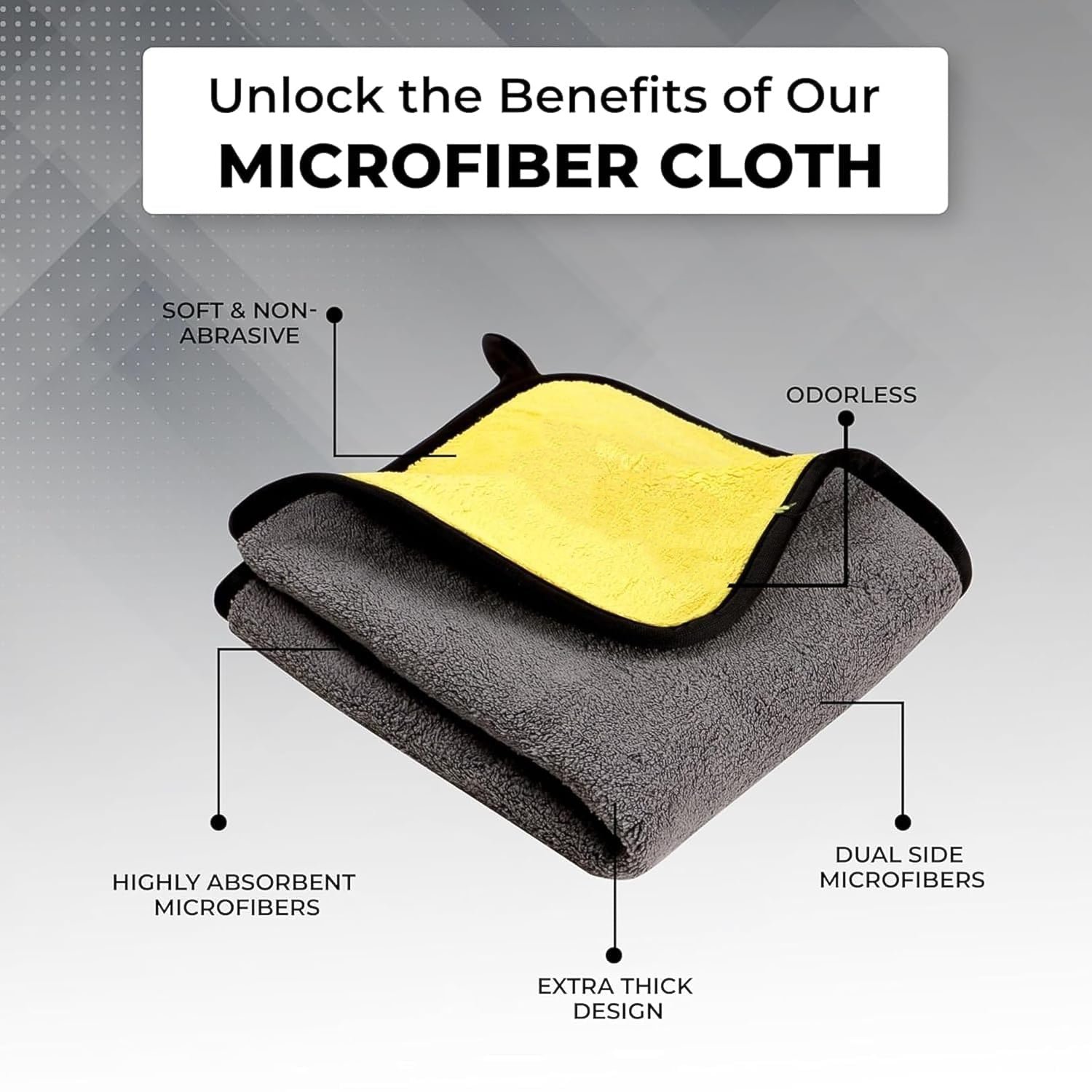 Premium Microfiber Cleaning Cloth, Towel (40x30 cm / 1 Pc)