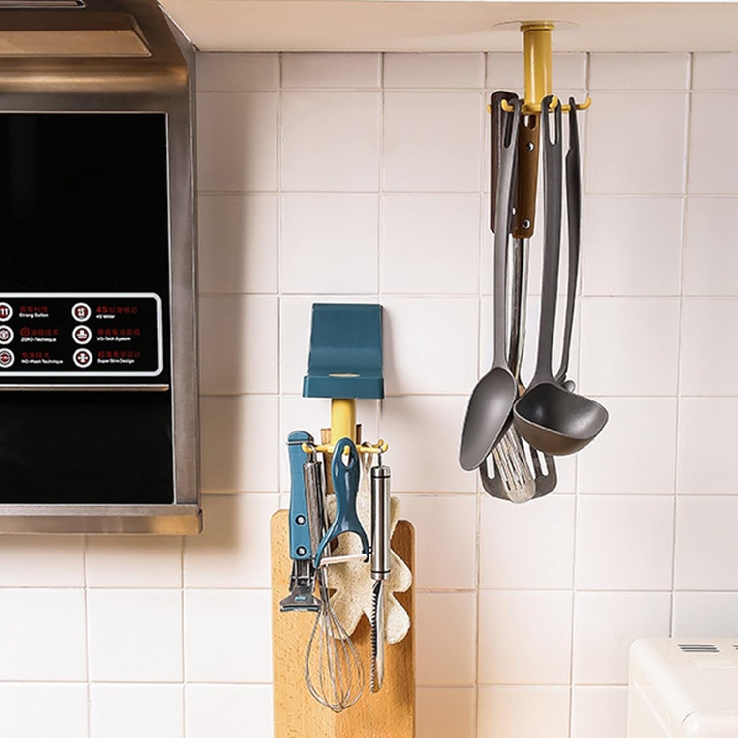 360 Degree Rotating Wall Hook Hanger with 6 Heavy Duty Hooks