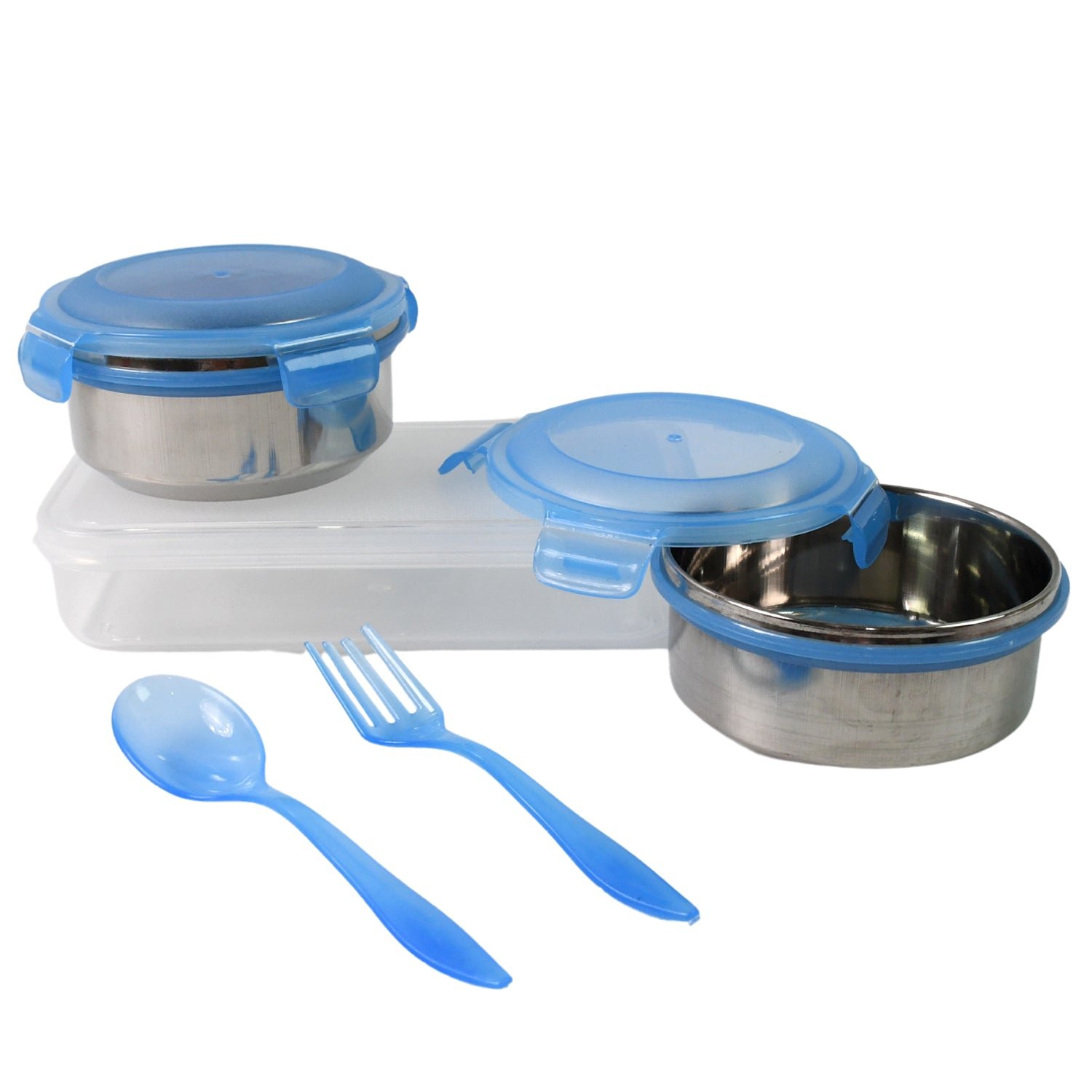 Sumo Lunch Box with Bag – Plastic Lunch Box & Spoon/Fork Set (2 Pc)