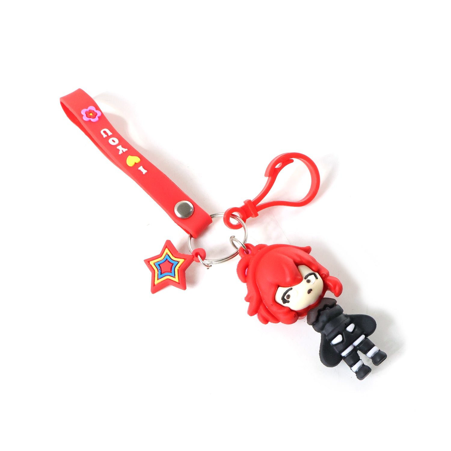 Cute Cartoon Girl Character Keychain with Strap and Decorative Charm (1 Pc)