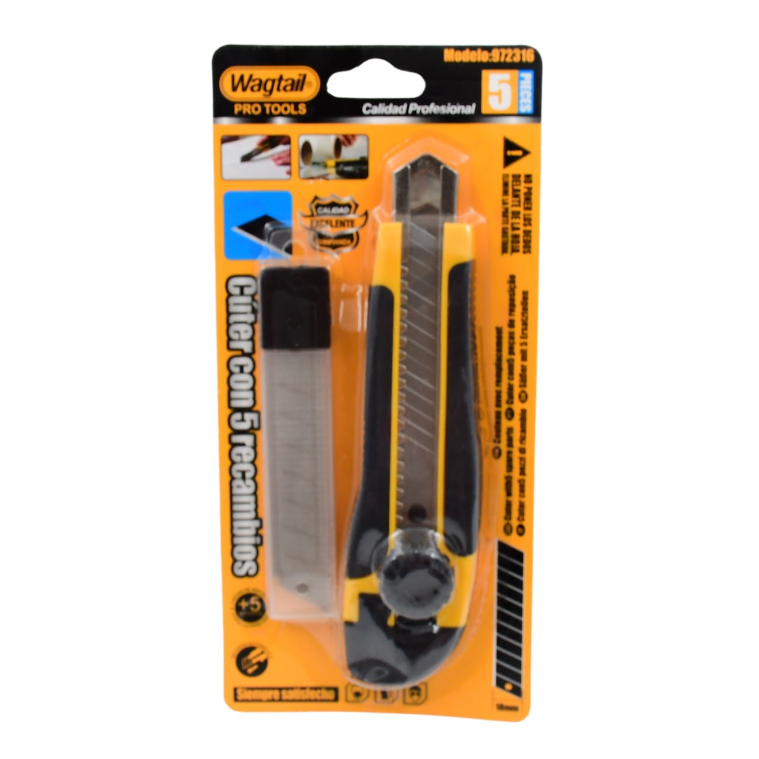 Cutter Knife Set with 4 Replacement Blades (1 Set)