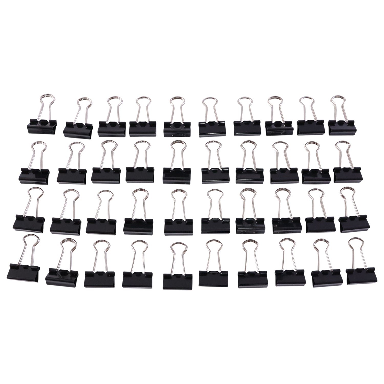 Heavy-Duty Black Binder Clips Set (19 mm, 40 Pc)
