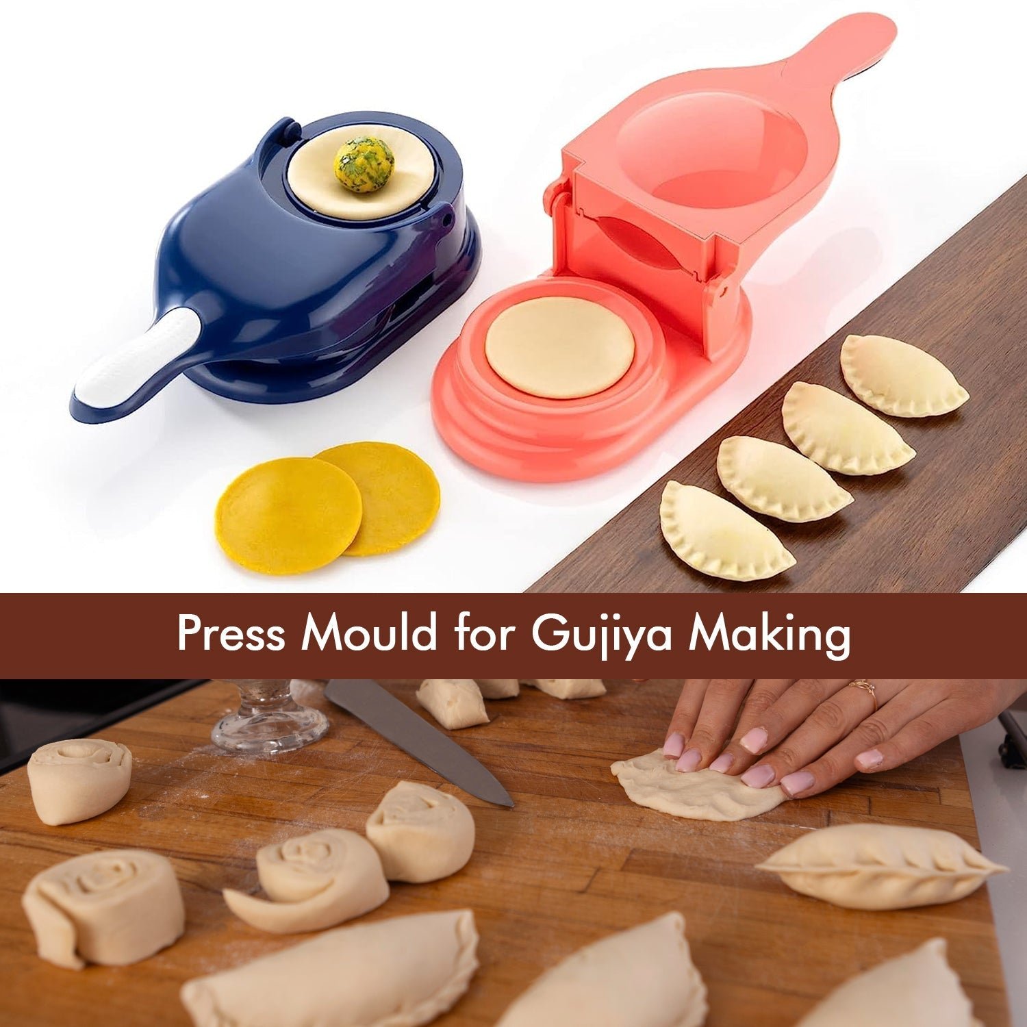 2-in-1 Dumpling Skin Press Mould for Gujiya