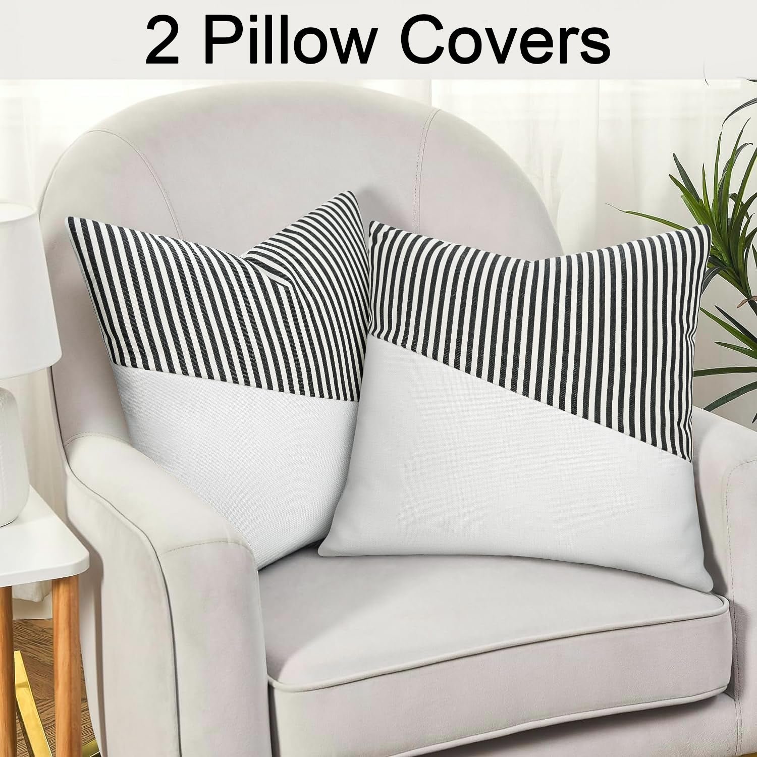 Decorative Pillow Covers Cushion Cases Soft Cotton (26 × 26 Inch / 1 Pair / 2 Pc)