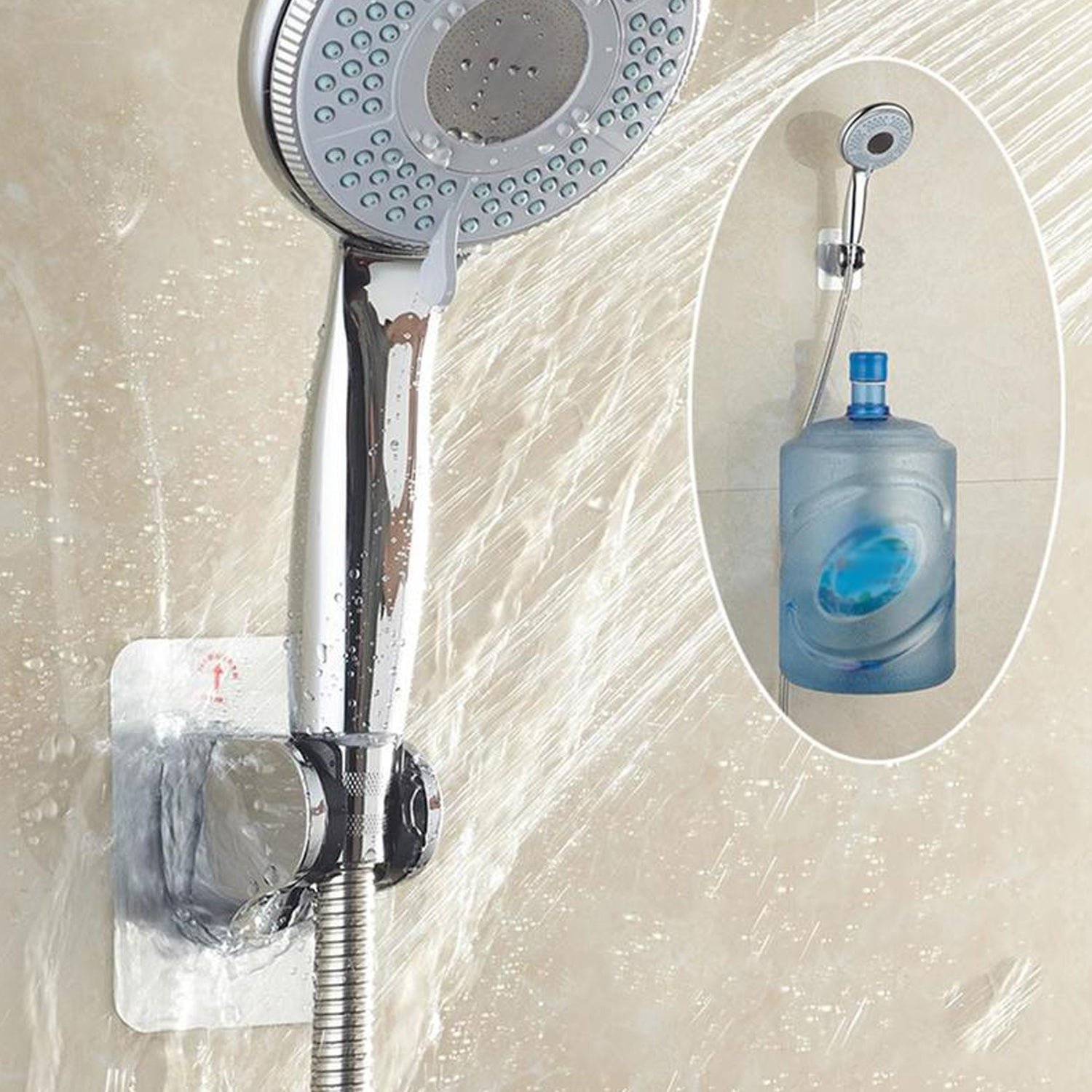 Shower Head Holder, Adhesive Handheld Shower Holder, with adhesive sticker to hold