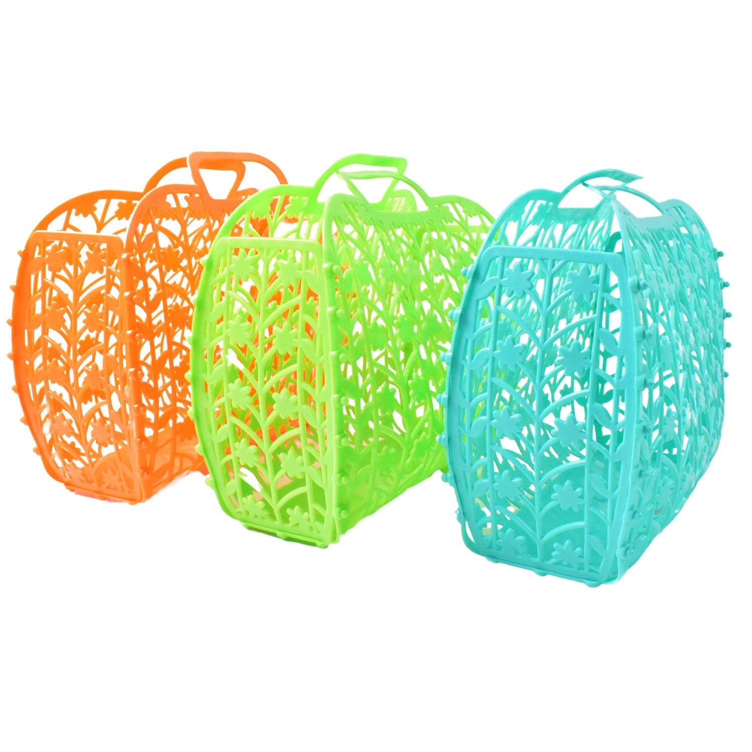 Plastic Basket Bag || Fruit & Vegetable Storage Basket (3 Pcs Set / Multicolor)