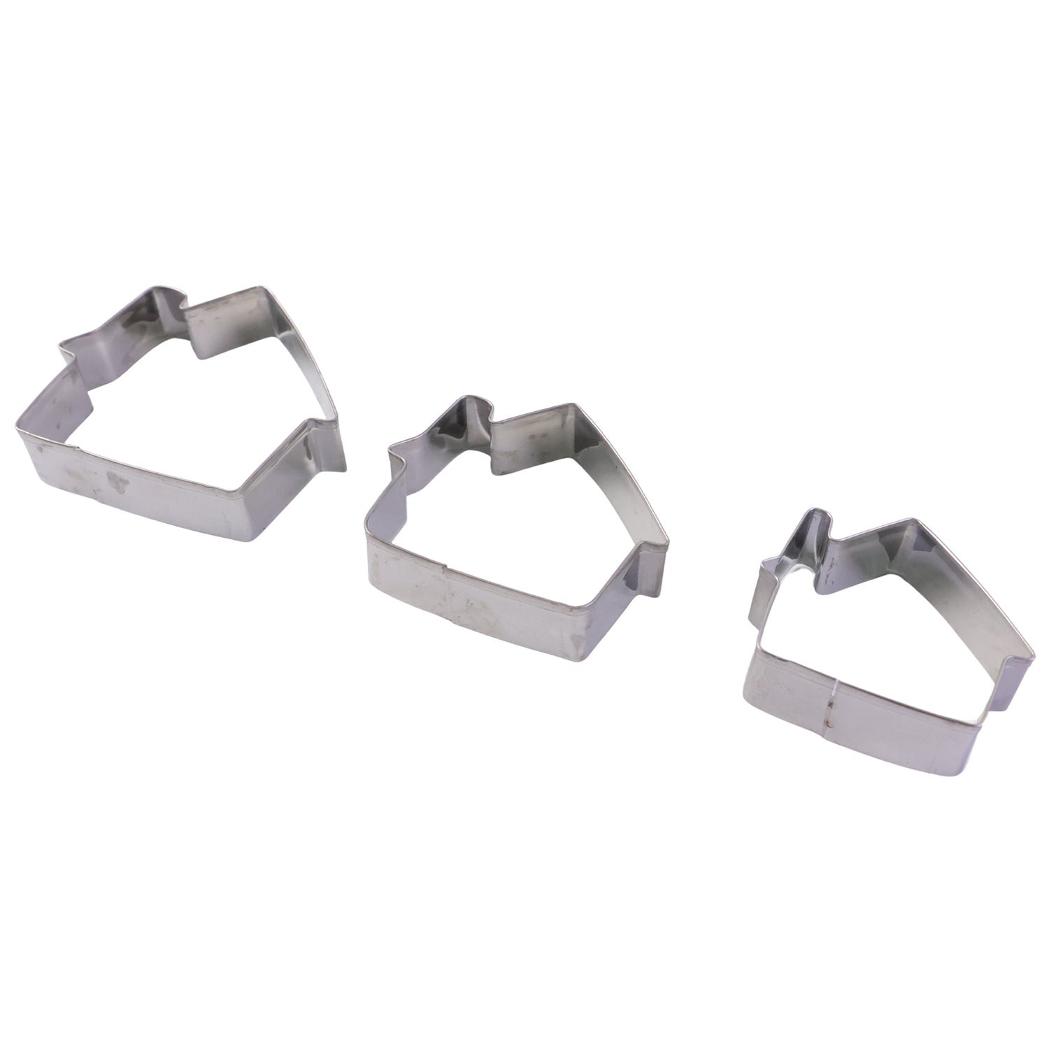 Stainless Steel House Shape Cookie Cutter Set (3 Pc Mix Design Set)