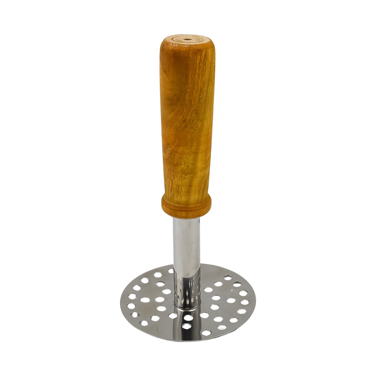 Stainless Steel Potato Masher / Pav Bhaji Masher with Wooden Handle (1 Pc)