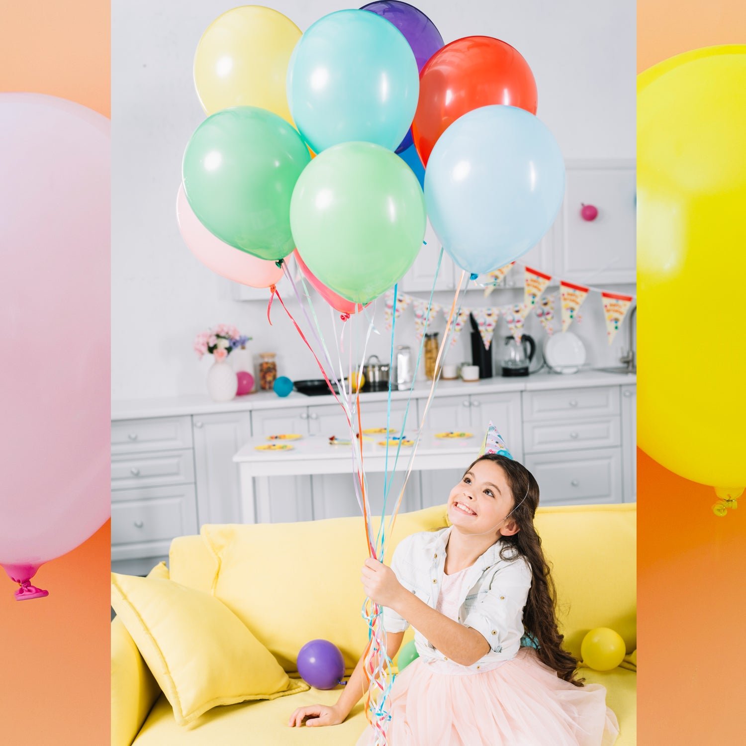 Big Size Balloons Kinds of Rainbow Party Latex Balloons (3 Pcs Set