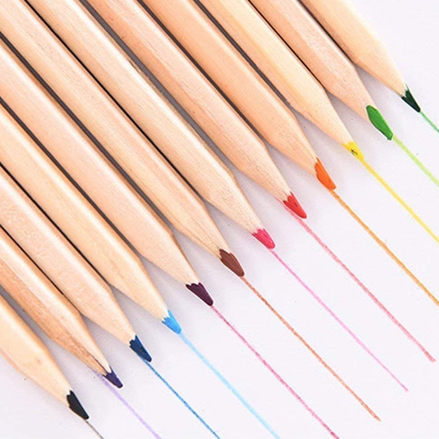 Colorful Wooden Pencil Set with Pencil box, Ruler, Sharpener (12 Pcs Set)