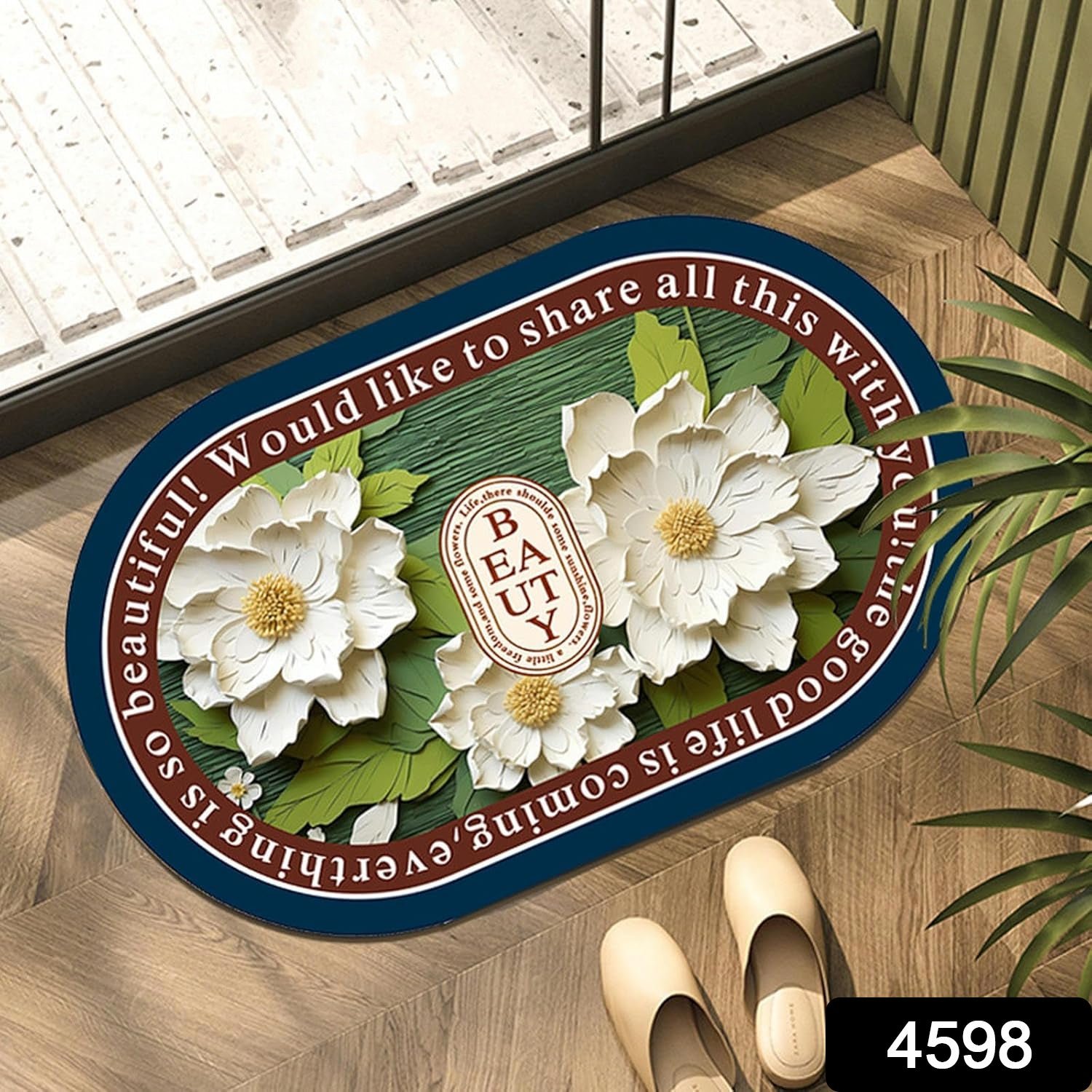 3D Visual Anti-Slip Absorbent Soft Shower Drying Bathroom Mat Mix Design 1 Pc