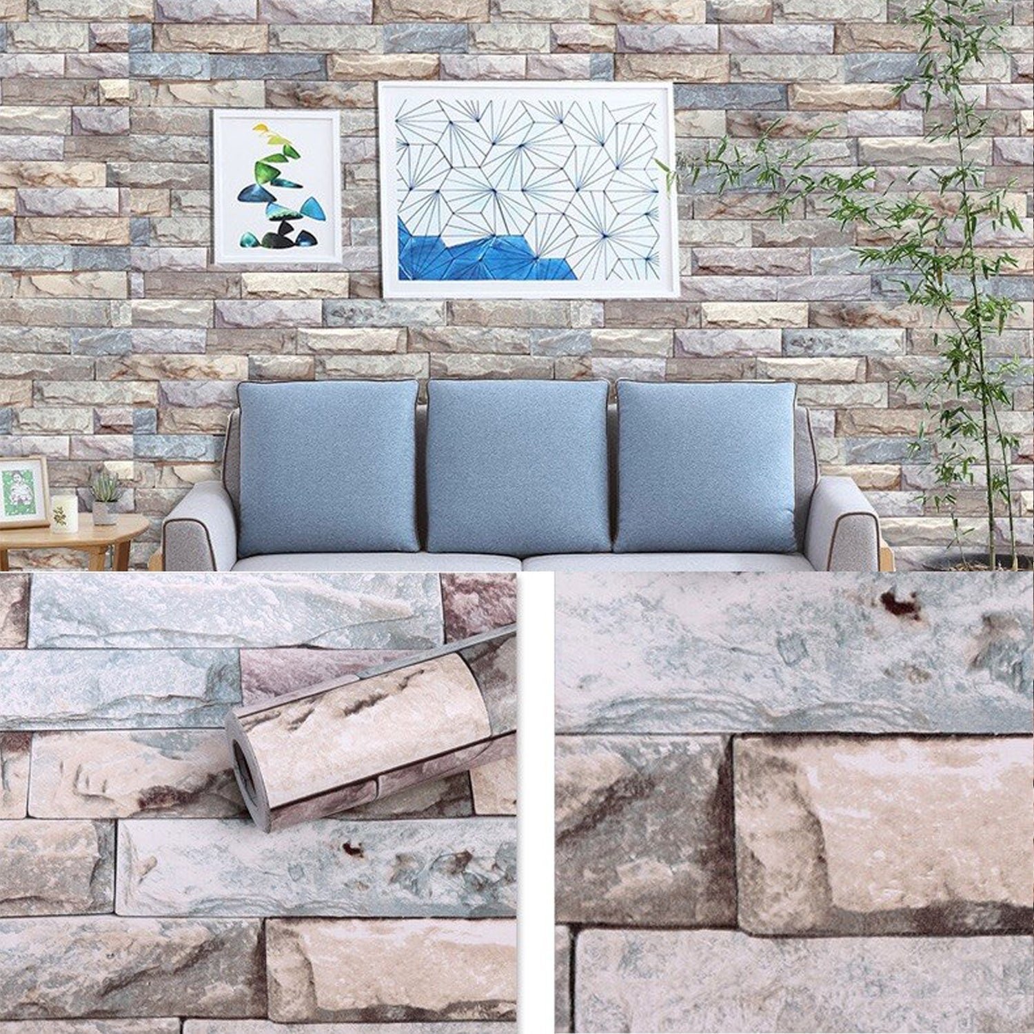 DIY 3D Self Adhesive Wallpaper Decal for Home Office Living Room Hall Kitchen