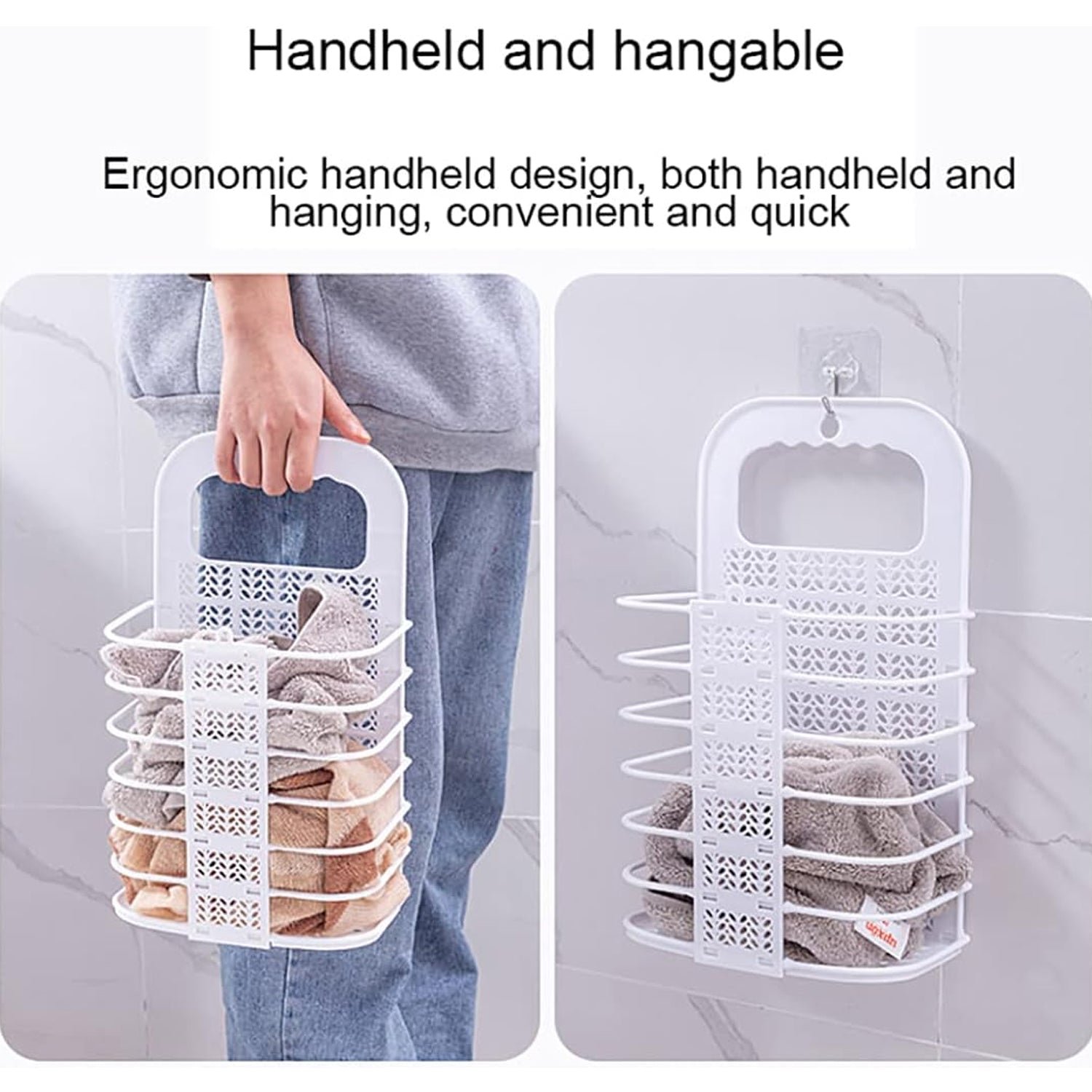 Portable Laundry Basket – Washing Clothes Storage Hamper