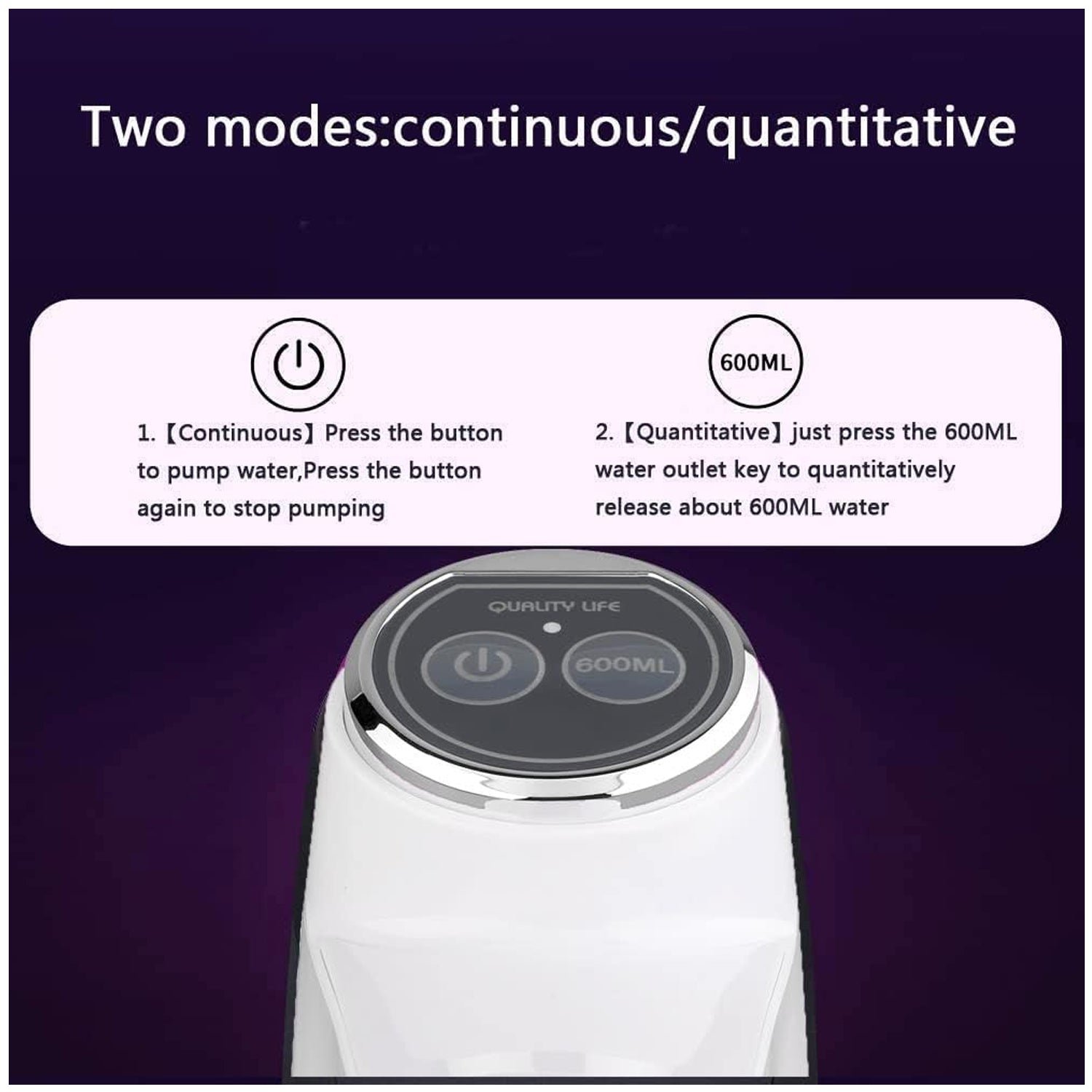 USB Electric Water Dispenser Pump, Portable Bottle Pump for Home & Travel Use