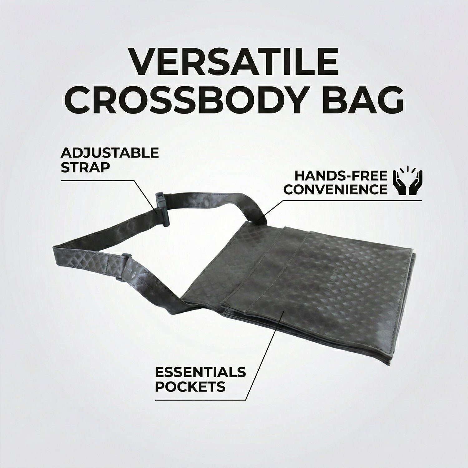 Men's & Women's Quilted Crossbody Sling Bag with Adjustable Strap (1 Pc)