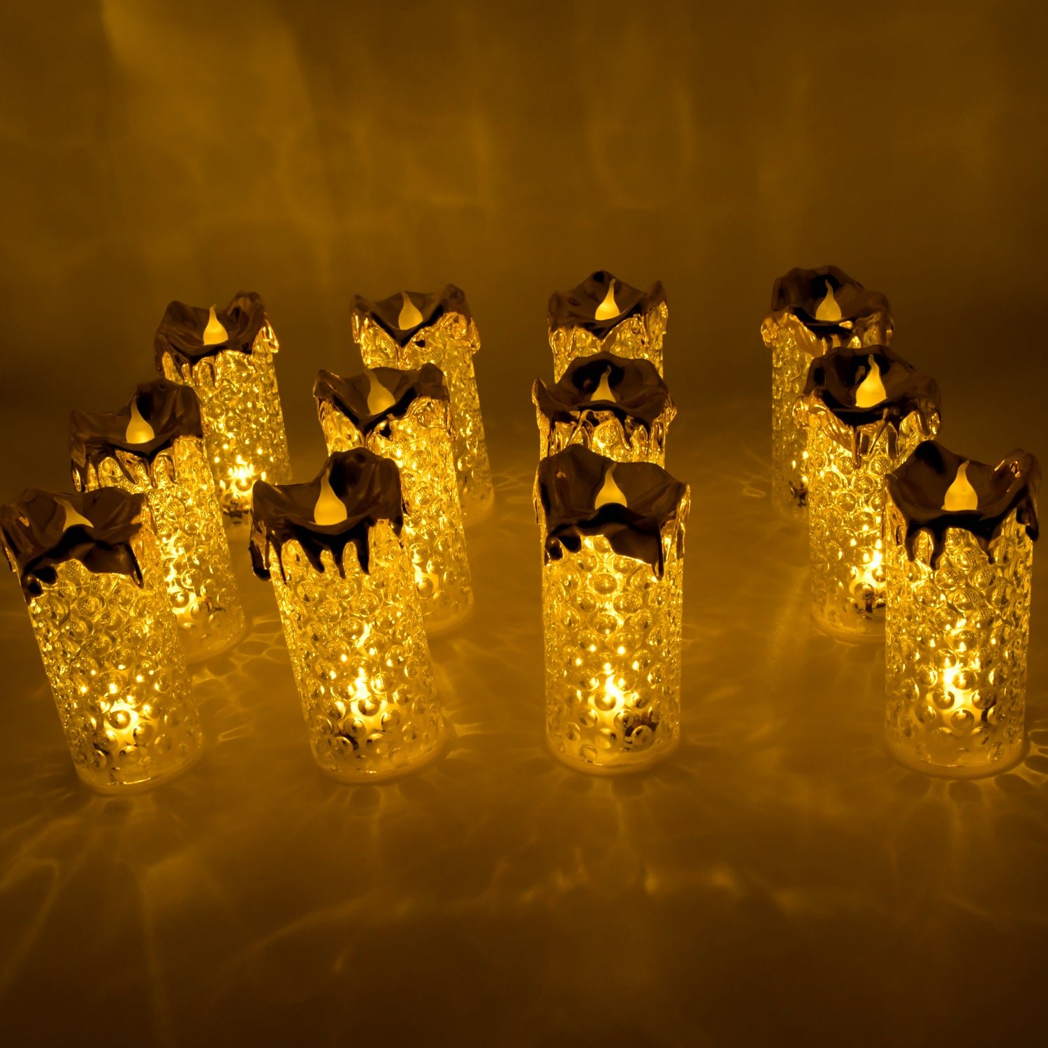 Gold LED Flameless Candles for Decor & Gifting, Diwali (12 Pc MOQ)