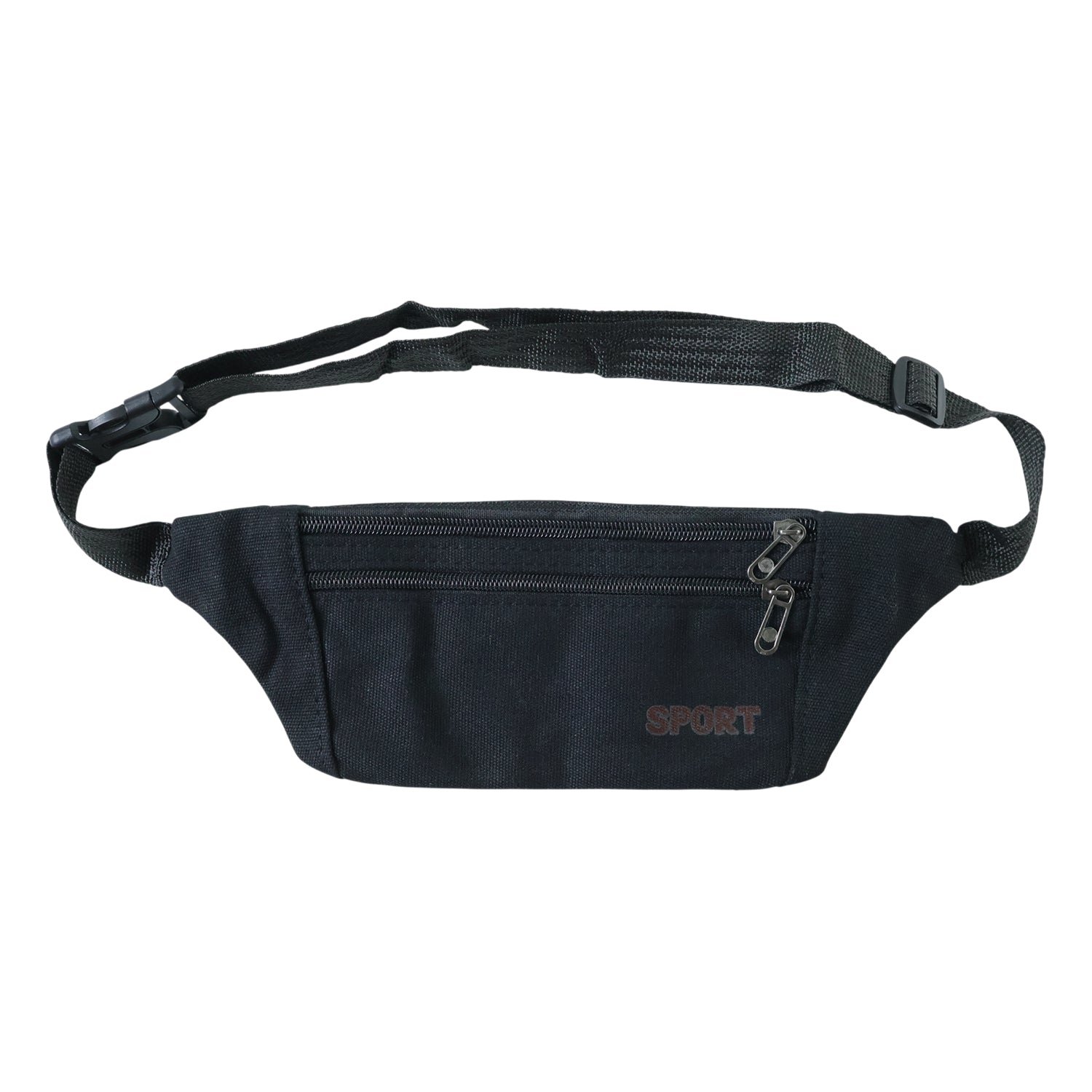 Classic Black Sports Waist Bag (1 Pc)
