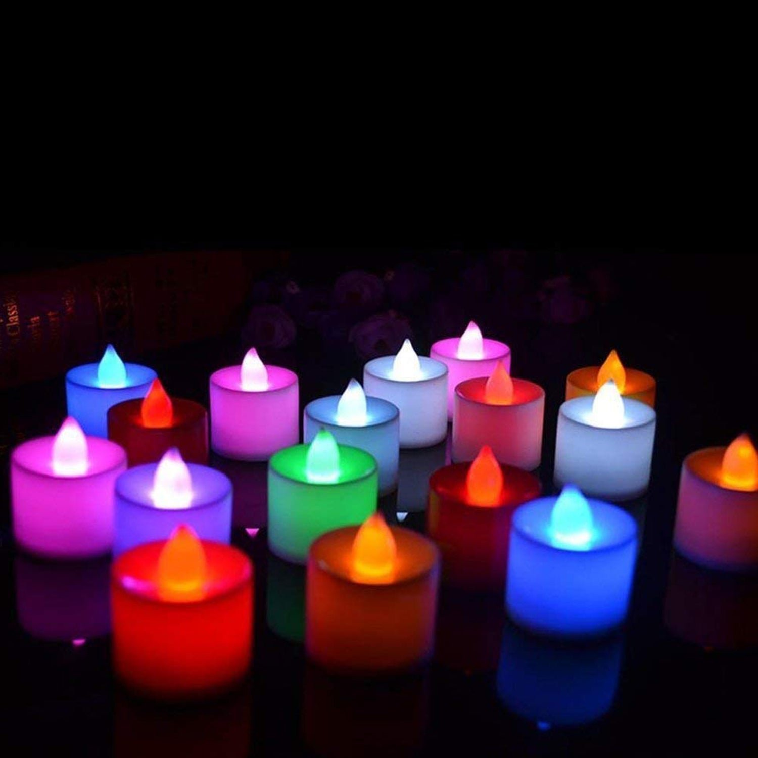 Multicolor LED Tealights Candles (24 Pack): Festive Decorations, Diwali