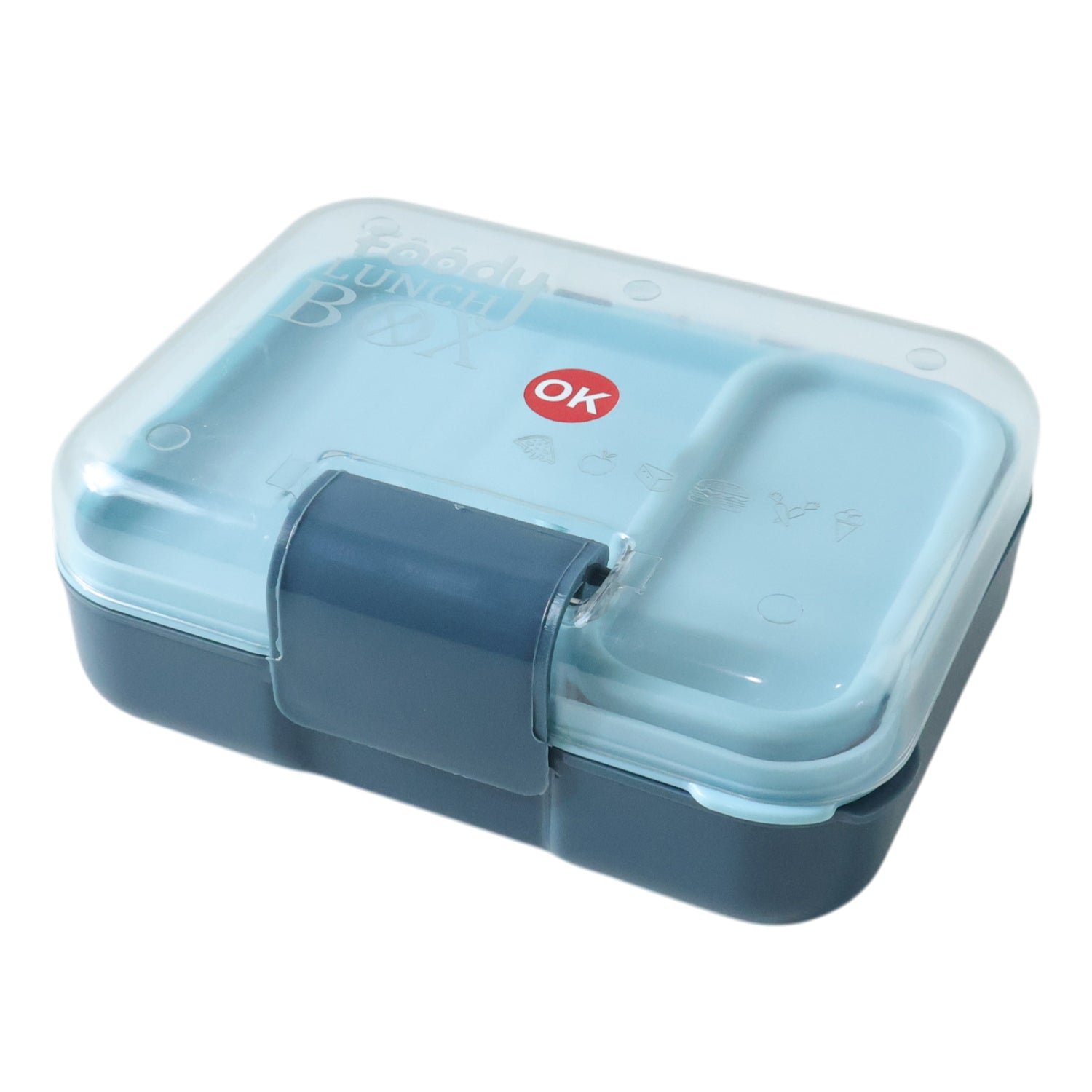 3 Compartment Snacky Lunch Box Set With 2 In 1 Spoon (1 Set)