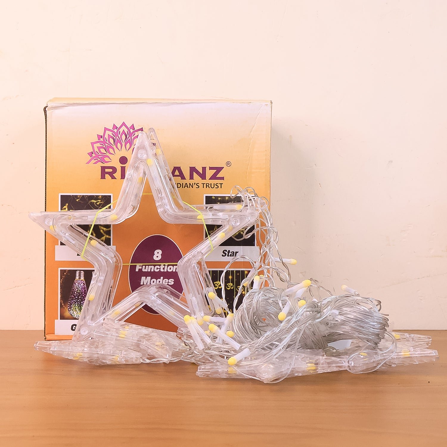 LED Curtain String Lights LED Christmas Light Indoor and Outdoor Light (Warm White / With Box)