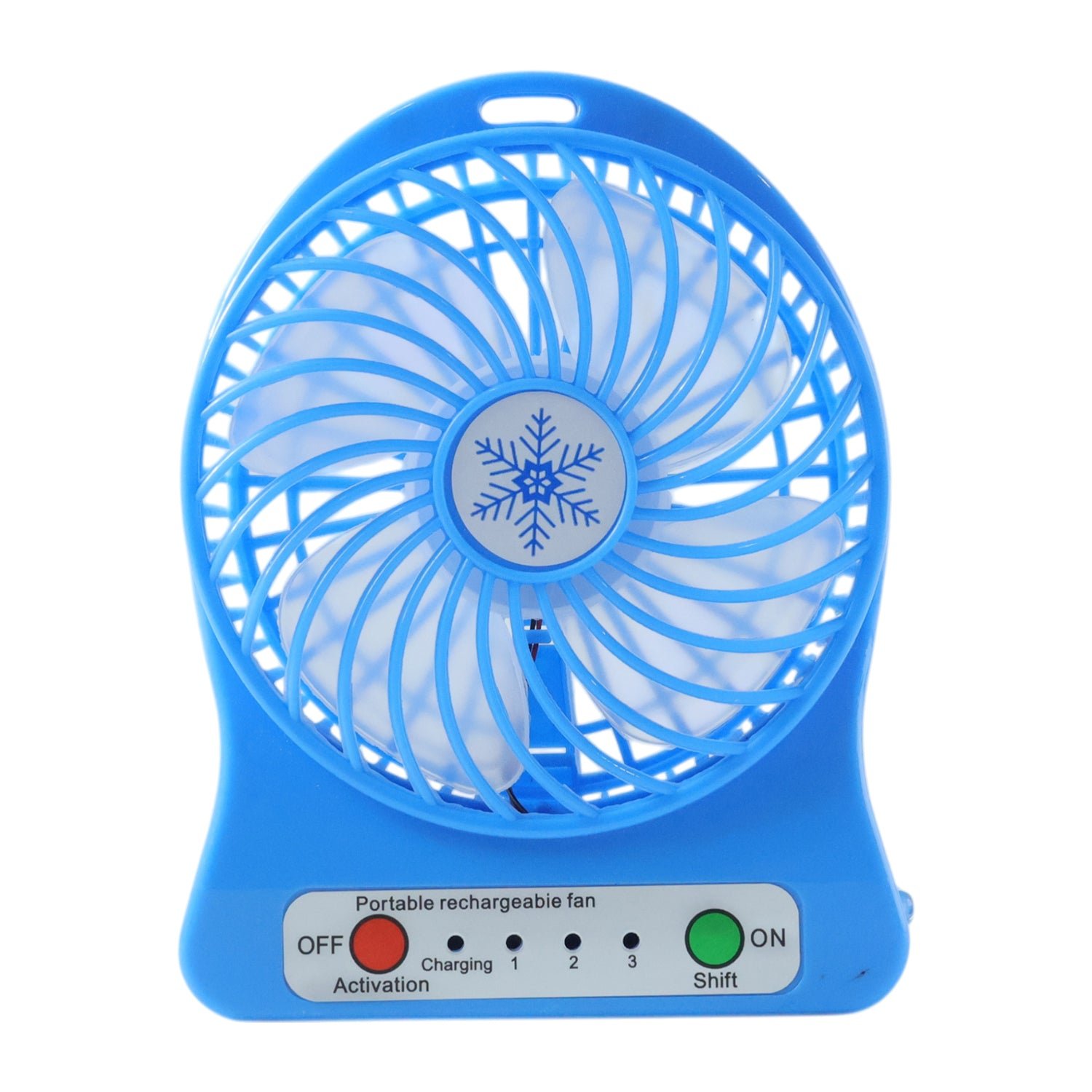 Portable Rechargeable Mini Table Fan With LED Light And Battery (1 Pc)