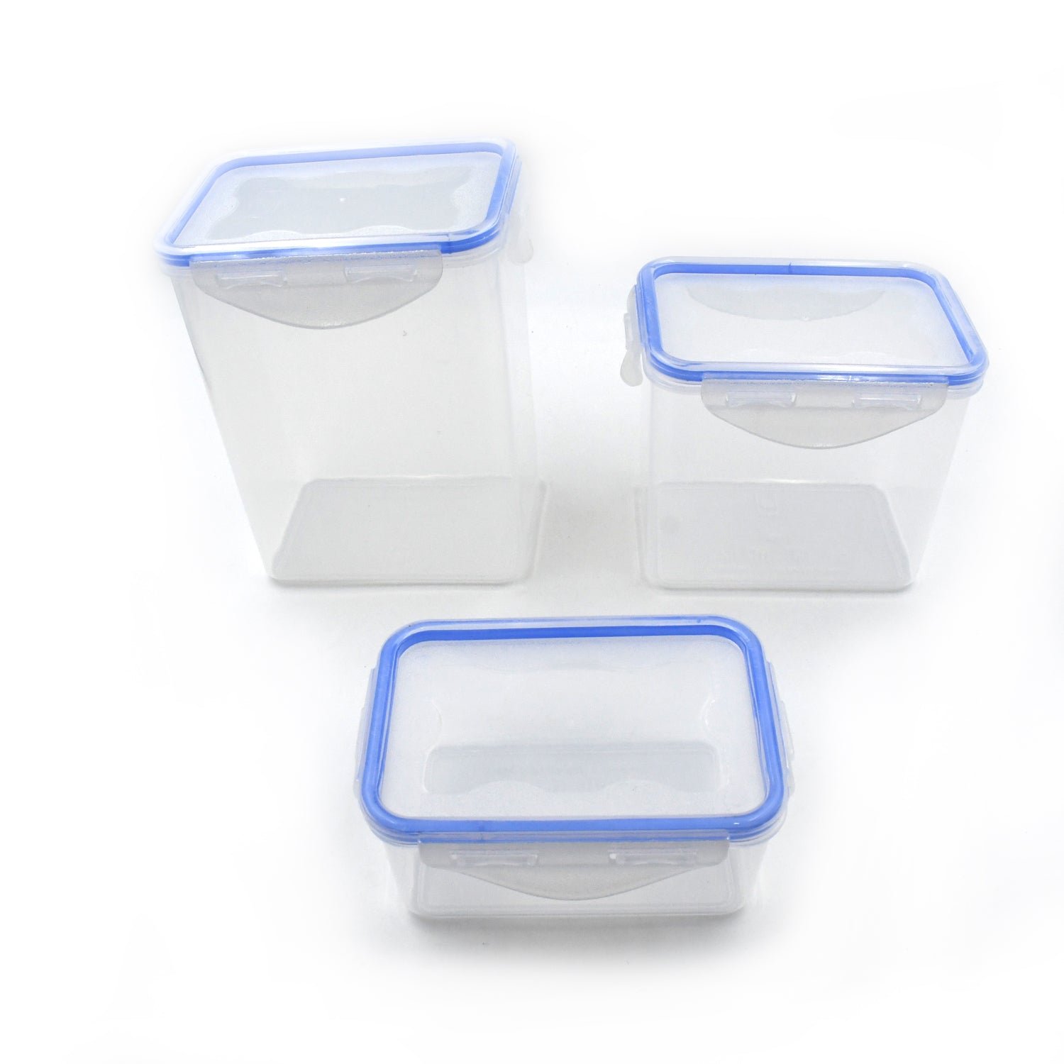 Food Grade Plastic Kitchen Storage Container Set with Air Seal Lock (3 Pc Set)