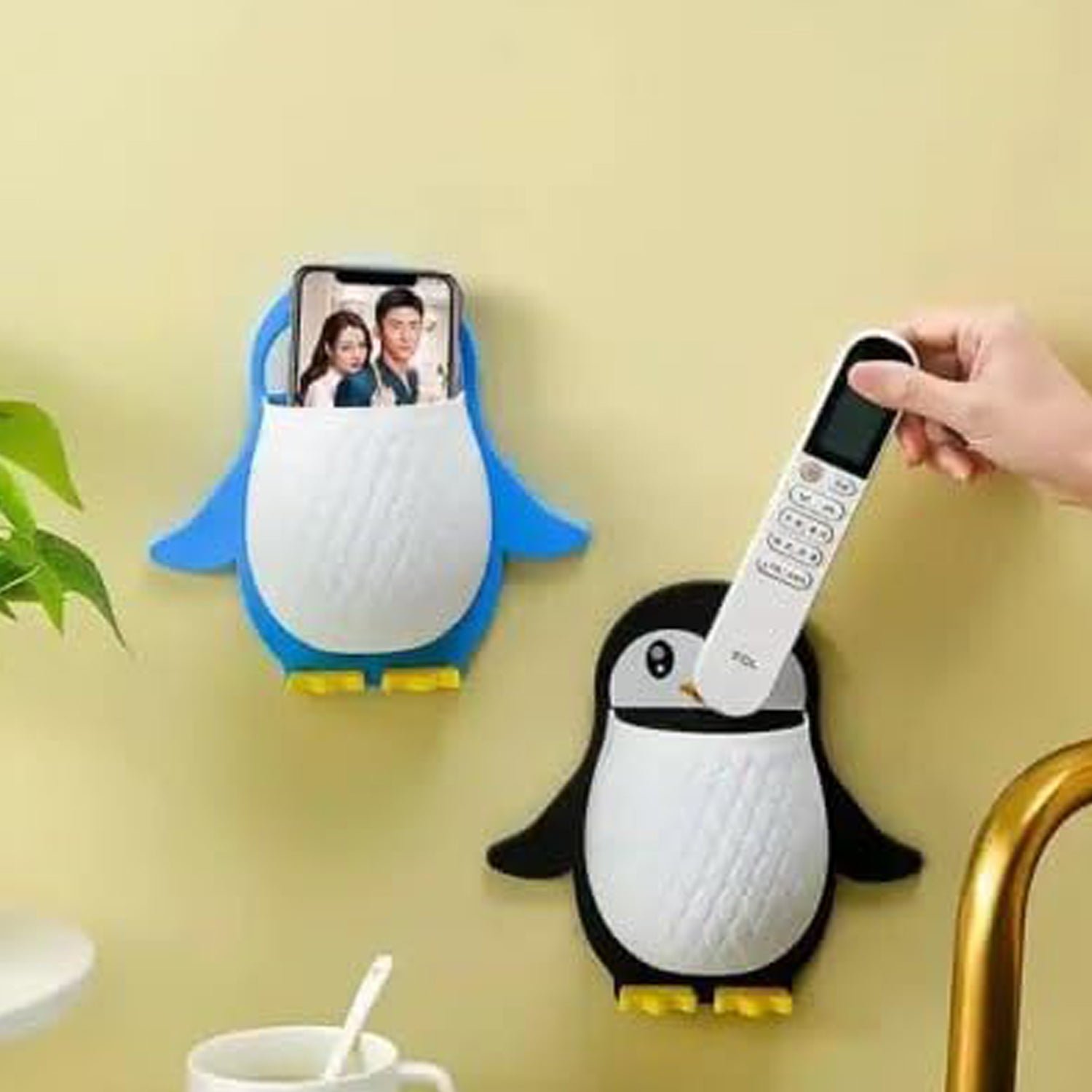 Penguin Storage Box, Wall Nightstand, Office Plastic Wall Mount