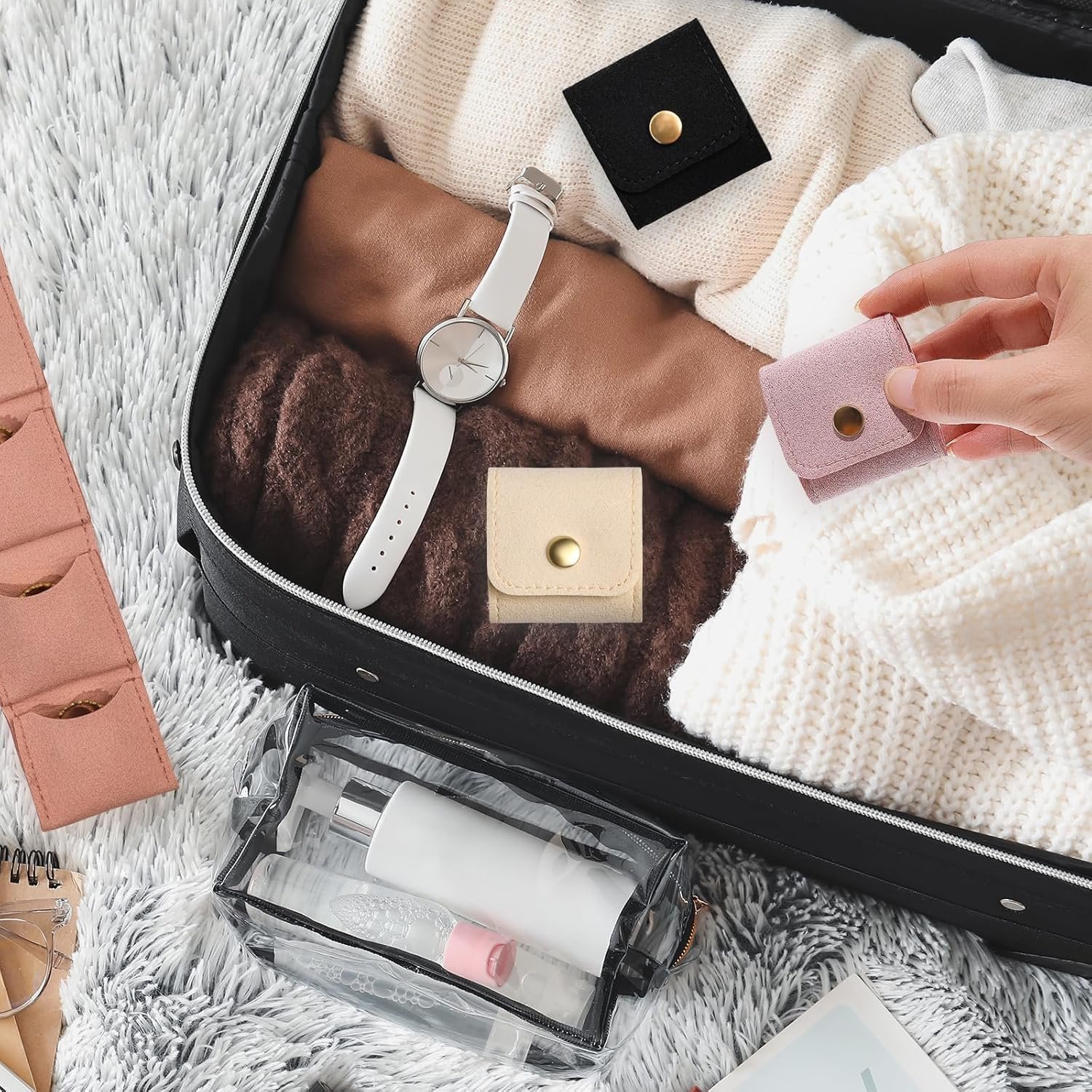 Compact Foldable Jewelry Storage Pouch / Wallet (1 Pc)