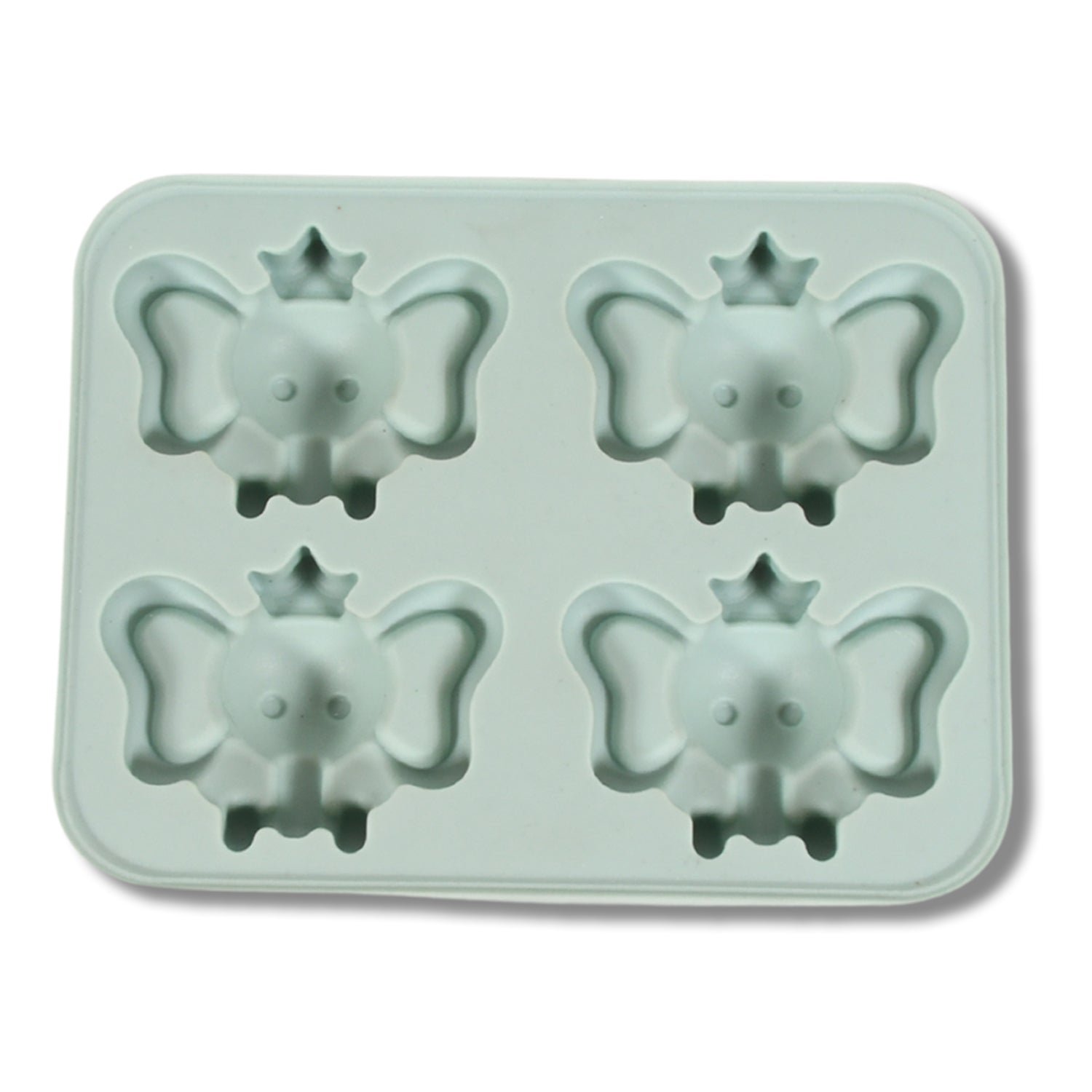 Silicone Cartoon Shape 4 Grid Ice Cube Tray  for Fridge 1 Pc