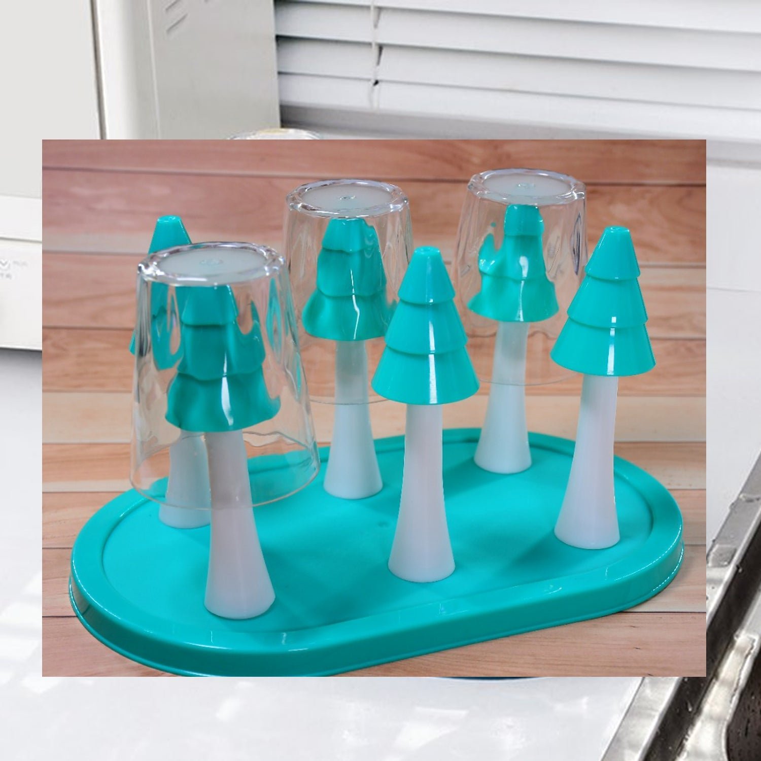 Plastic Glass Stand – Antique Tumbler Holder for Kitchen & Dining Table