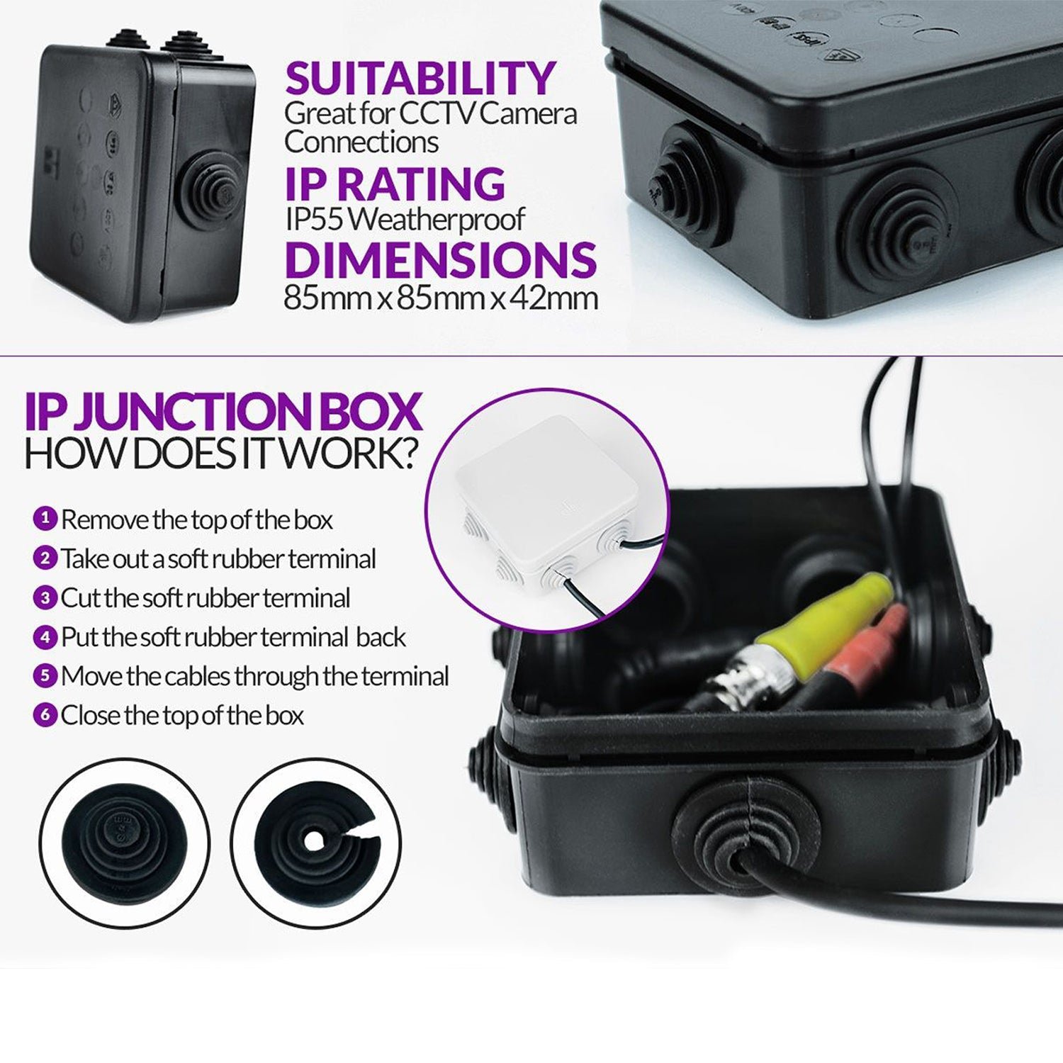 Square Fancy Box for CCTV Used for Storing Cameras Protecting Them from Contact Damage