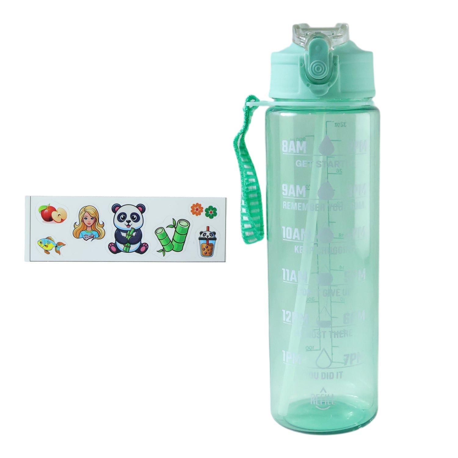 Motivational Water Bottle with Time Marker and Flip Top Lid (1000 ML)