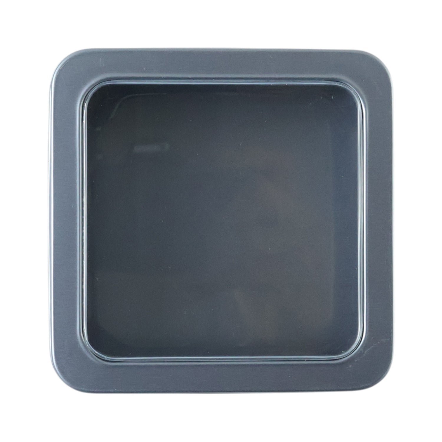 Square Metal Storage Tin Box with Transparent Window Lid (1 Pc, 9.5 x 9.5 Cm)