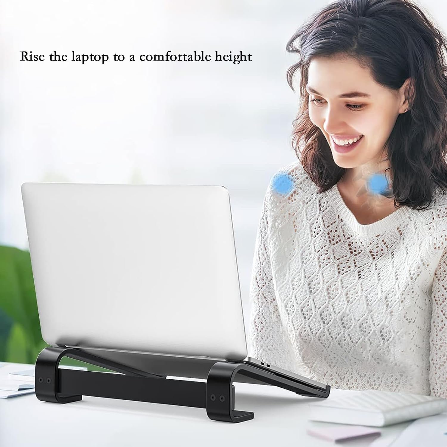 Fixed Metal Laptop Stand for Desk (25 × 26 cm)