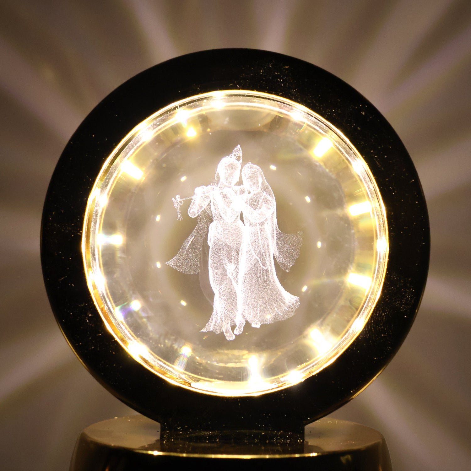 Radhe Krishna Crystal Ball Night Light – 1 Pc