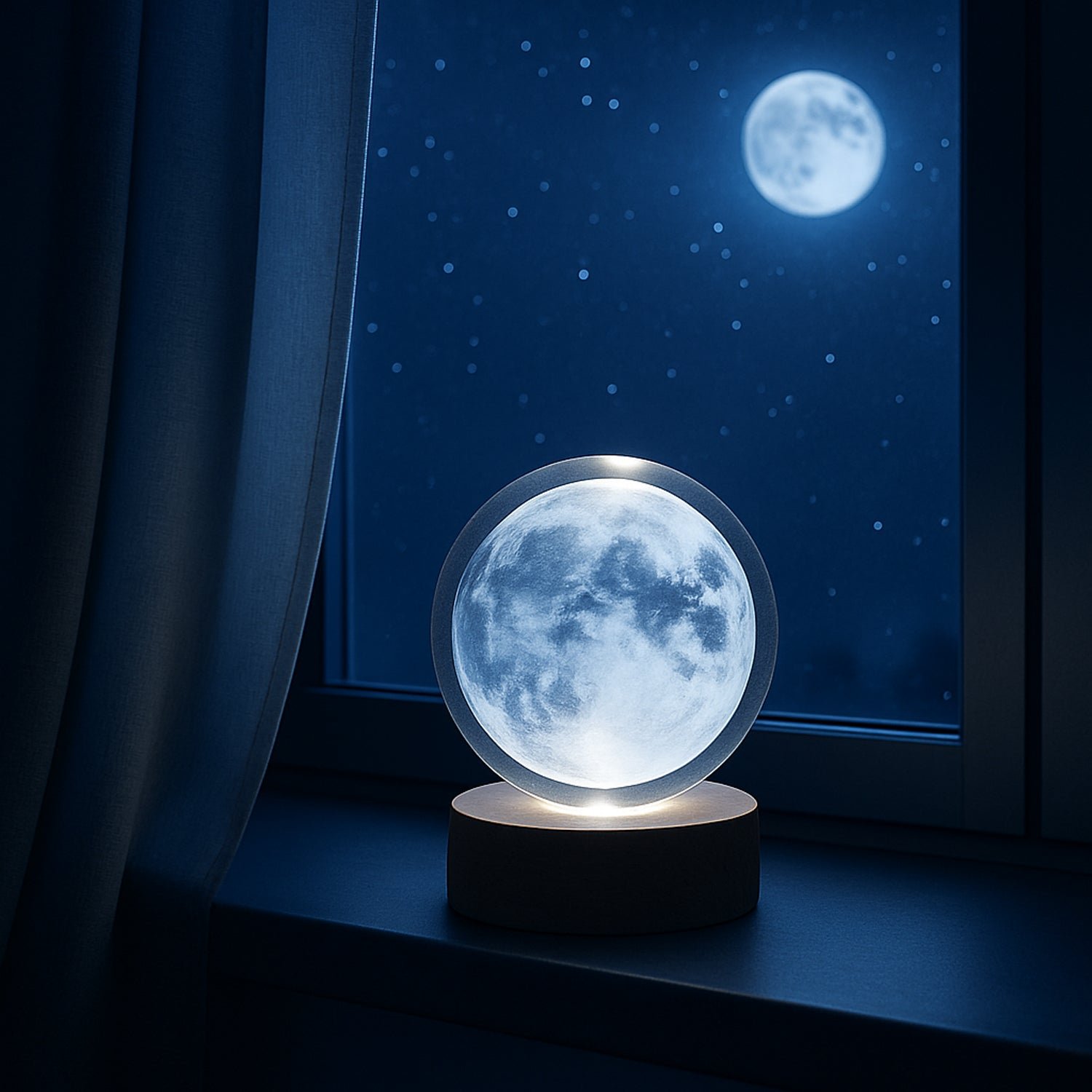 3D Crystal Ball lamps With Base (1 Pc / Mix Design)