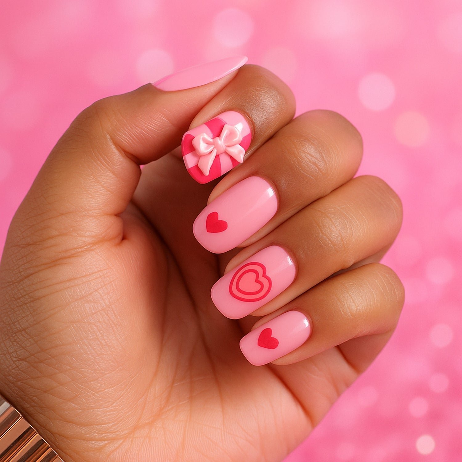 Premium Artificial False Nail Set with Mix Design fake nails - (Set)