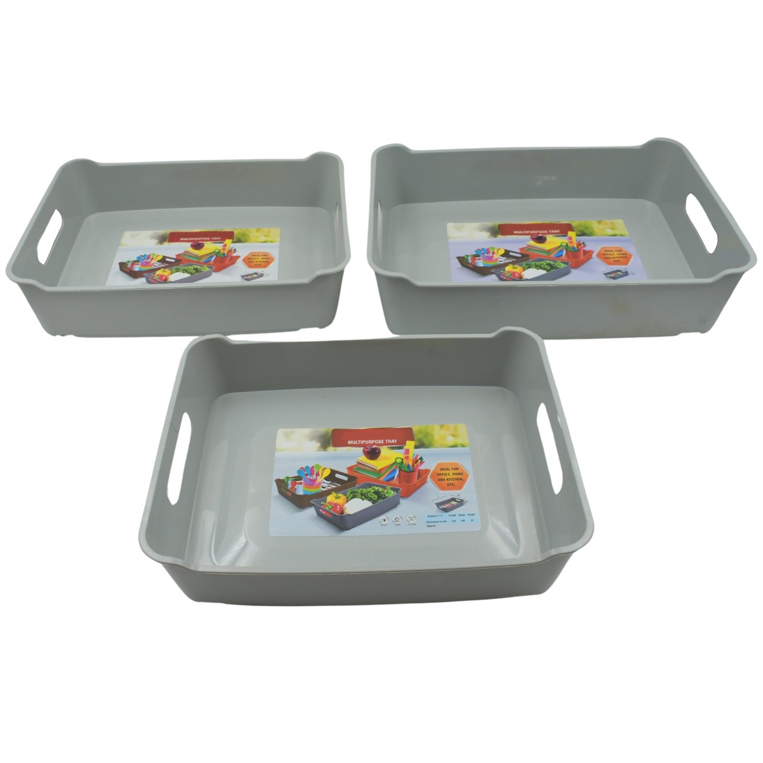 Multi Purpose Tray, Cosmetics, Stationary Set of 3
