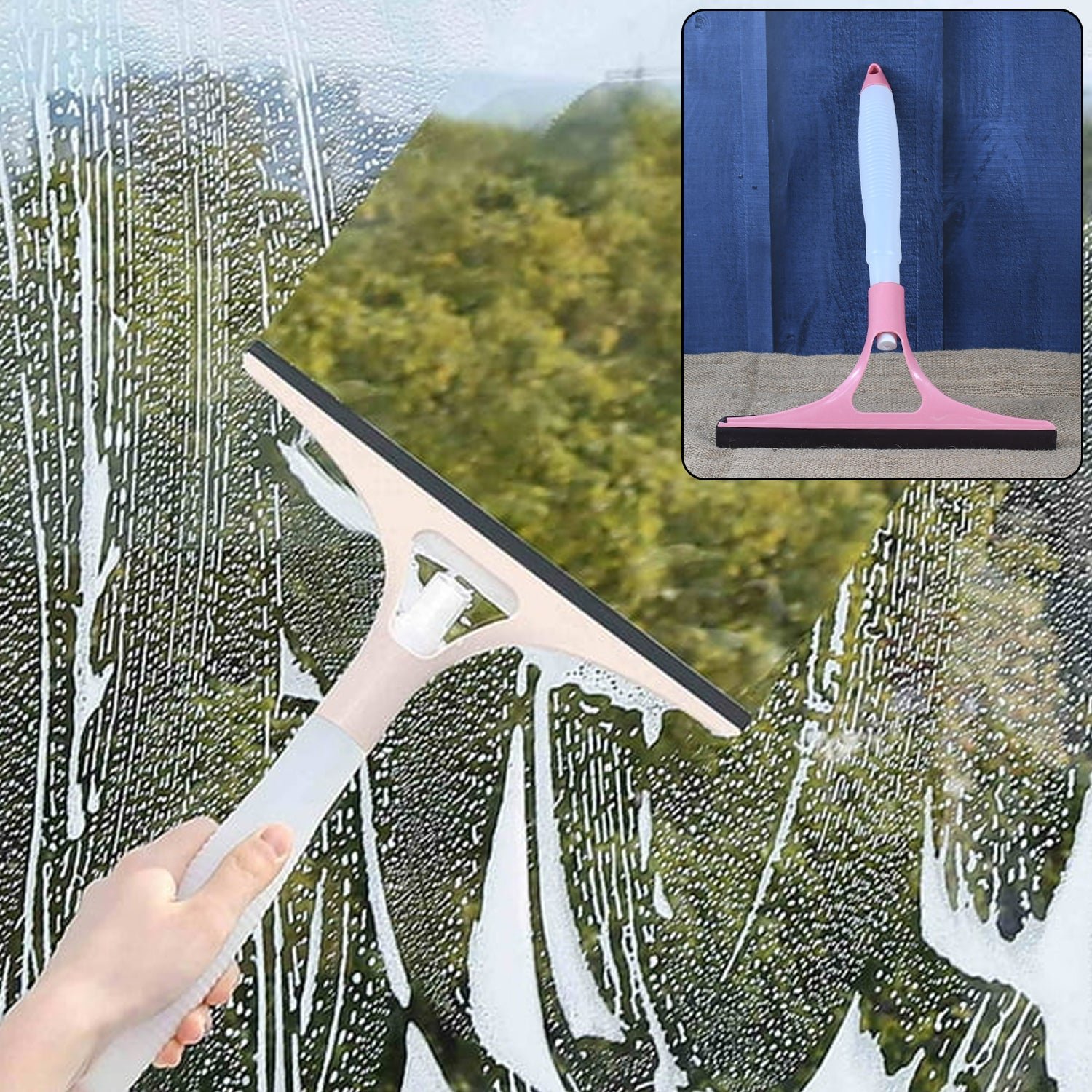 All-in-One Cleaning Brush: Spray, Wash, & Wipe (Windows, Glass, Car) (1 Pc)