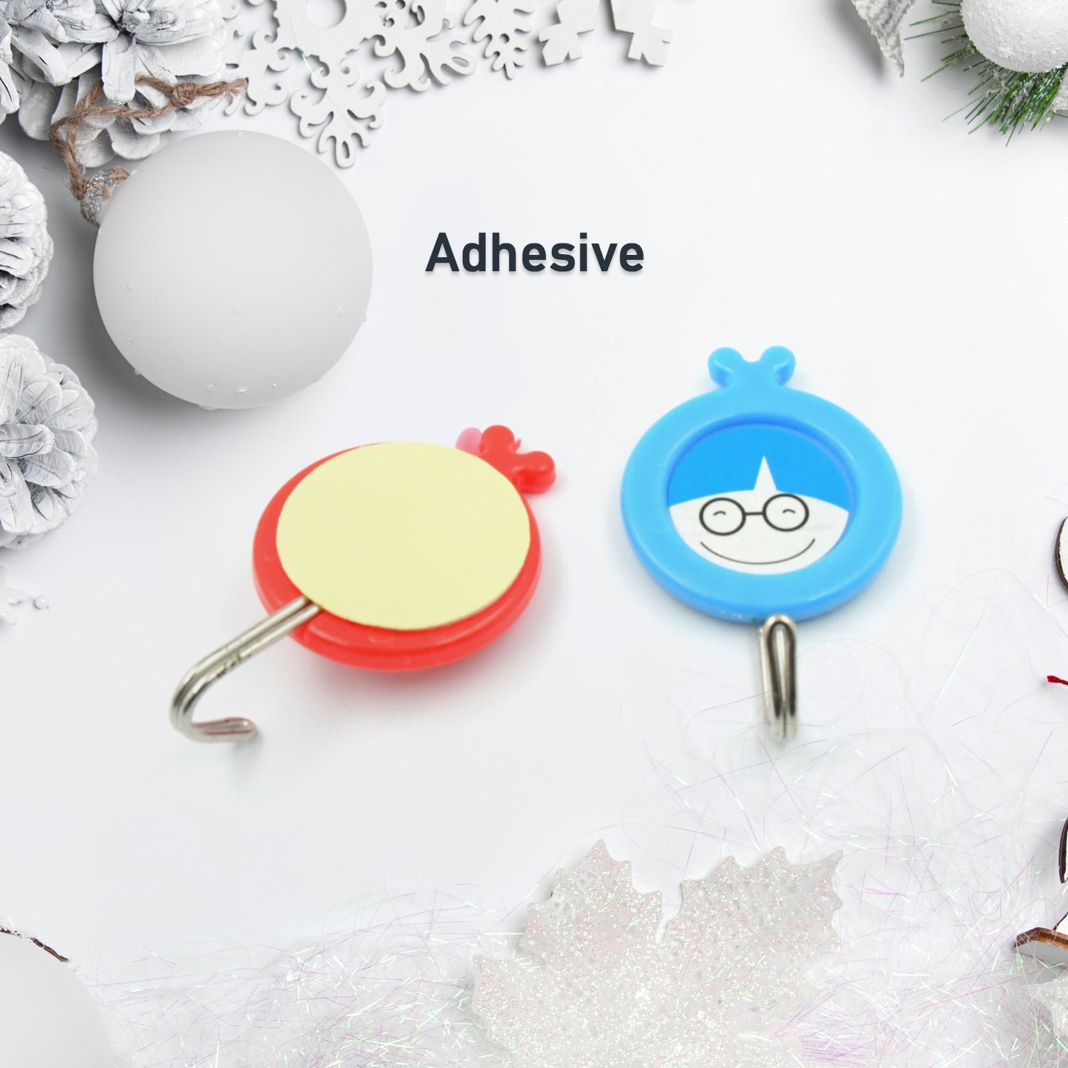 Multipurpose Self-Adhesive Hooks (2 Pc): Heavy Duty, Waterproof, Bathroom, Kitchen (2 Pc)