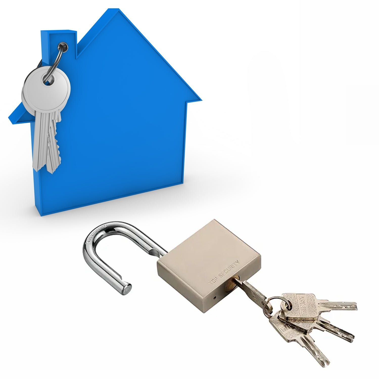 Heavy Steel Premium Square Padlock 70mm with 4 Keys  Hardened Shackle for Doors